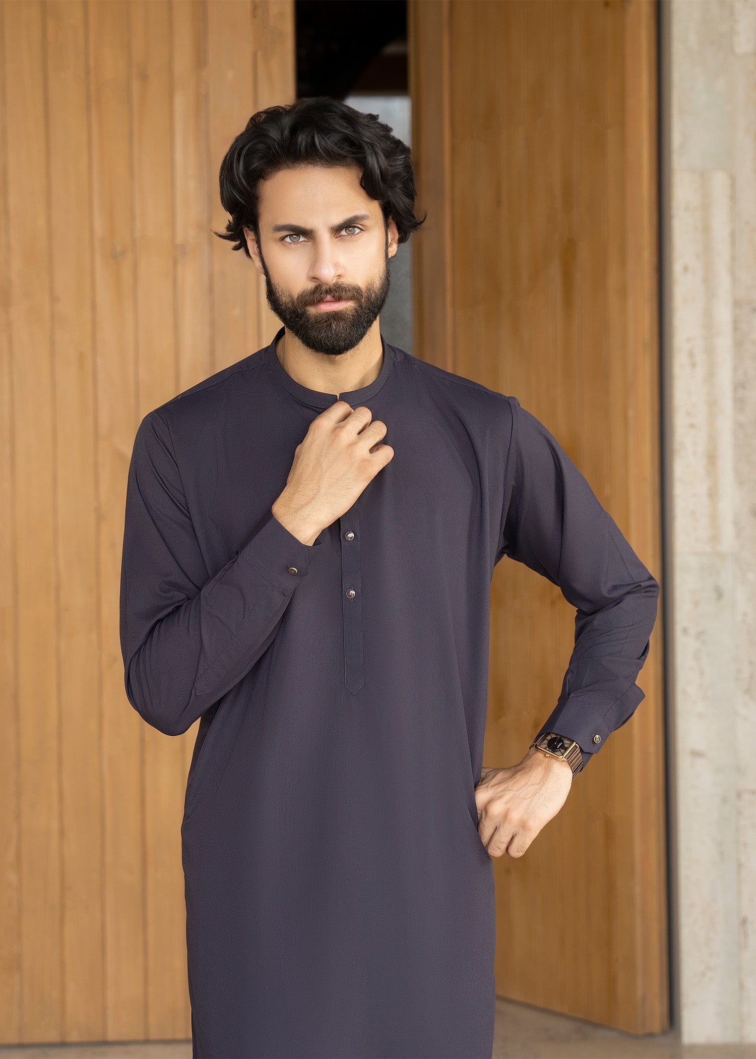 wash & wear Shalwar Kameez in Ultra violet by Buraq