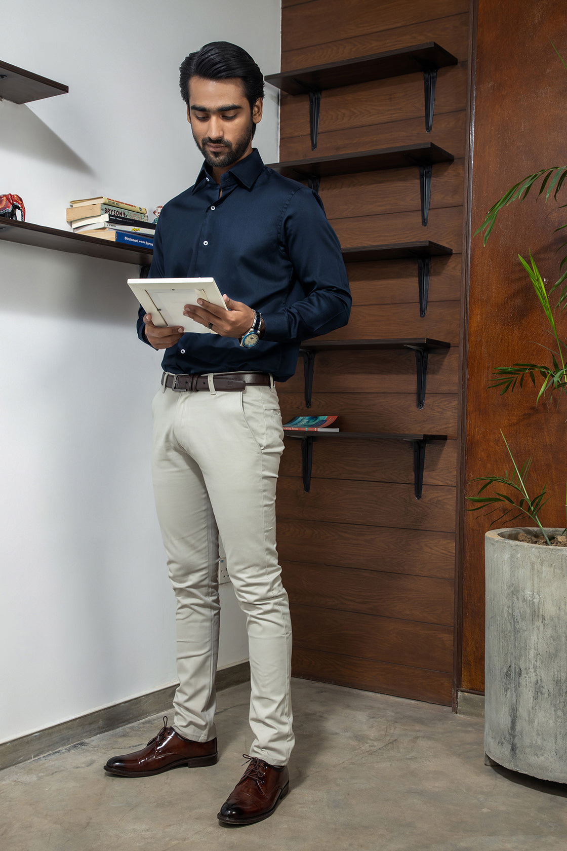 cotton Formal Shirt in Blue