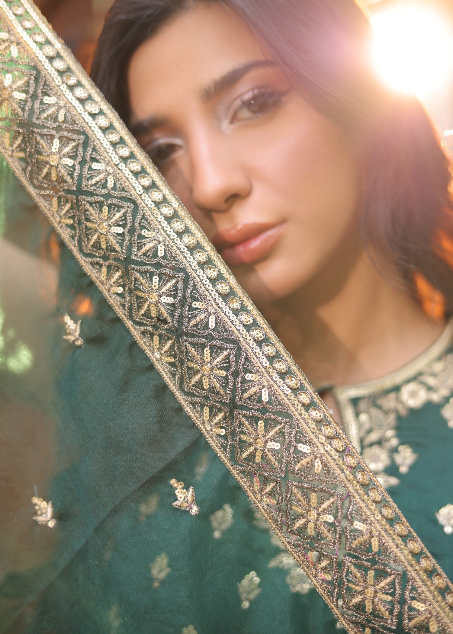 pure silk Kurta Set in Emerald green