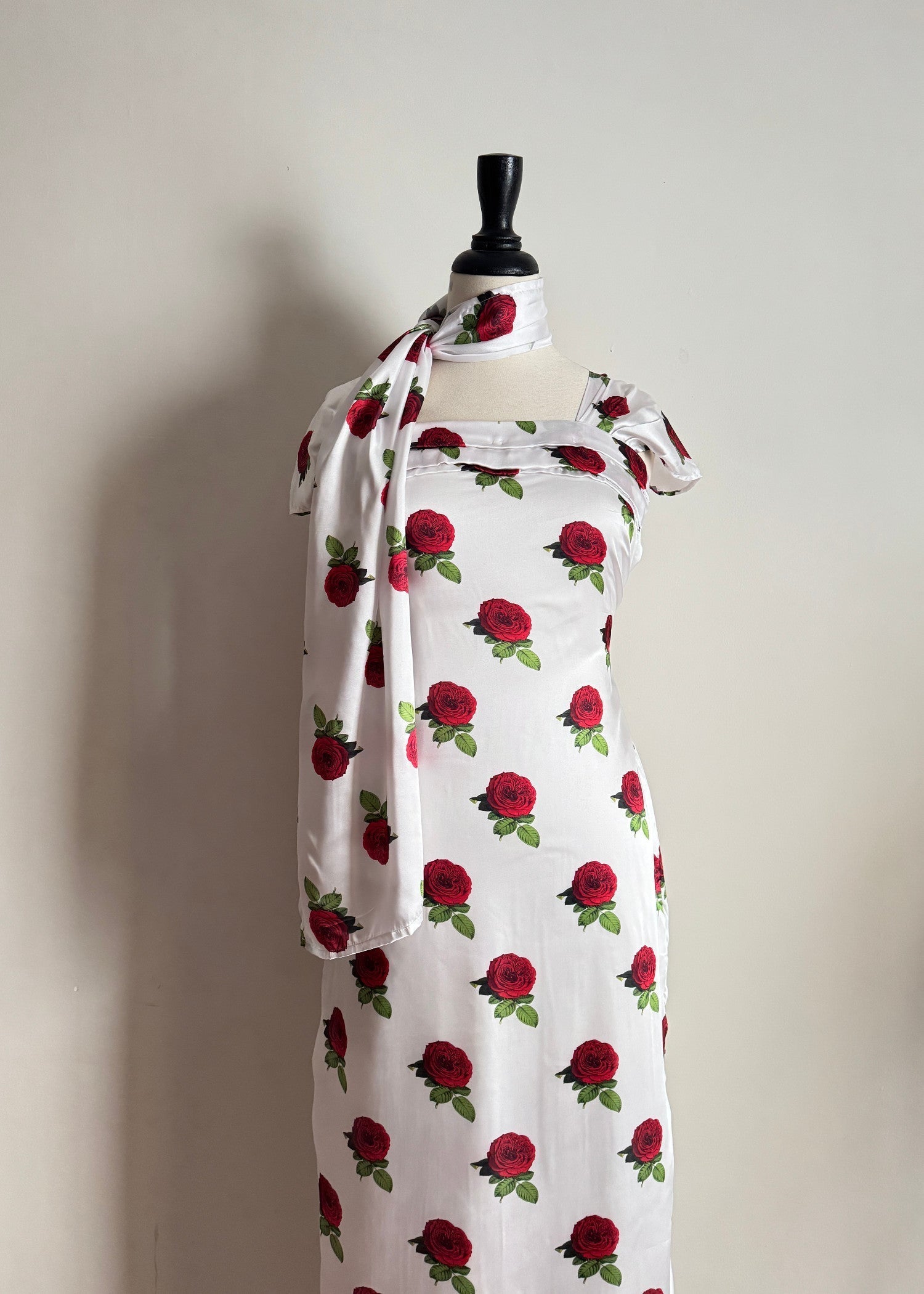 satin silk Dress in White