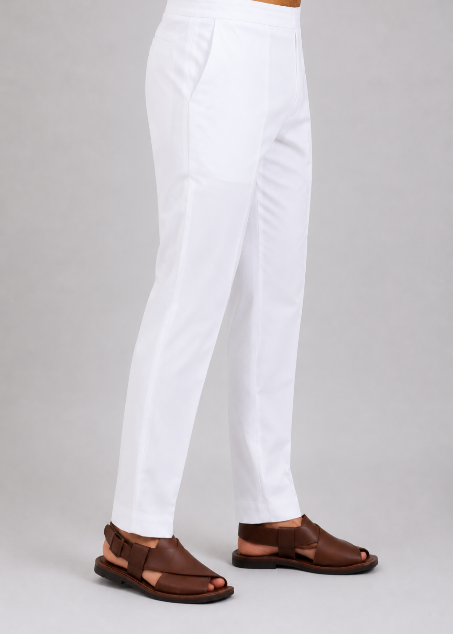 cotton Trousers in White by Hassan Jee Men