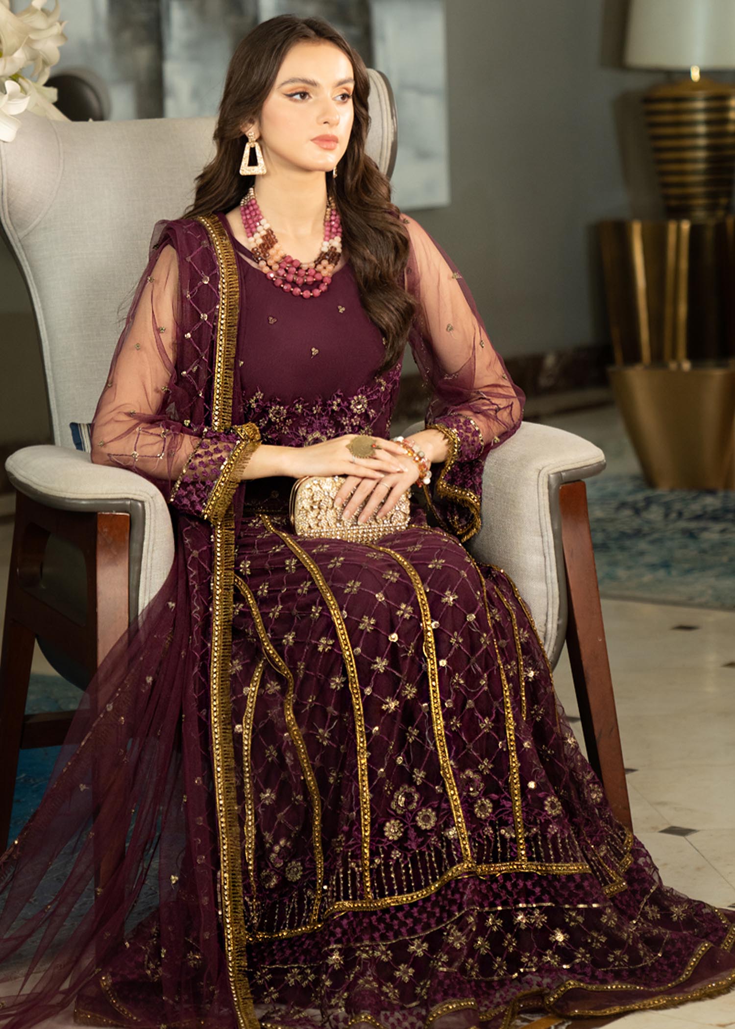 net Unstitched in Plum