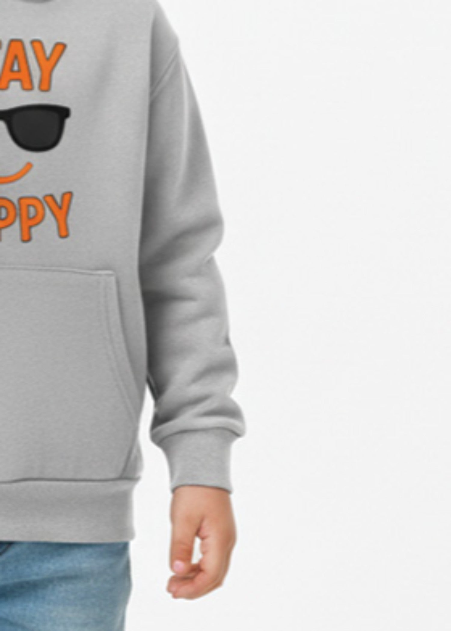 fleece Hoodie in Light grey