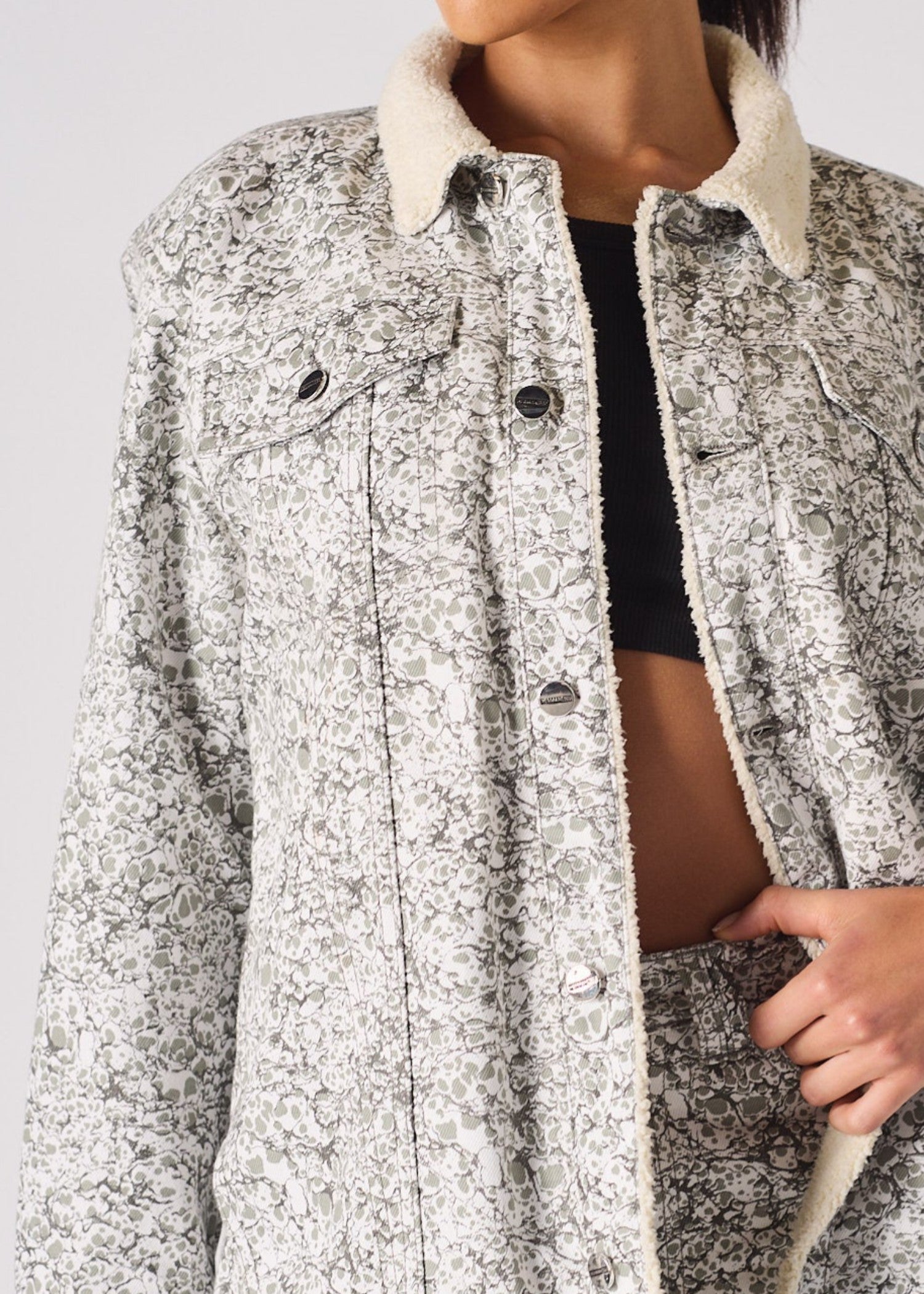 denim Jacket in Light grey