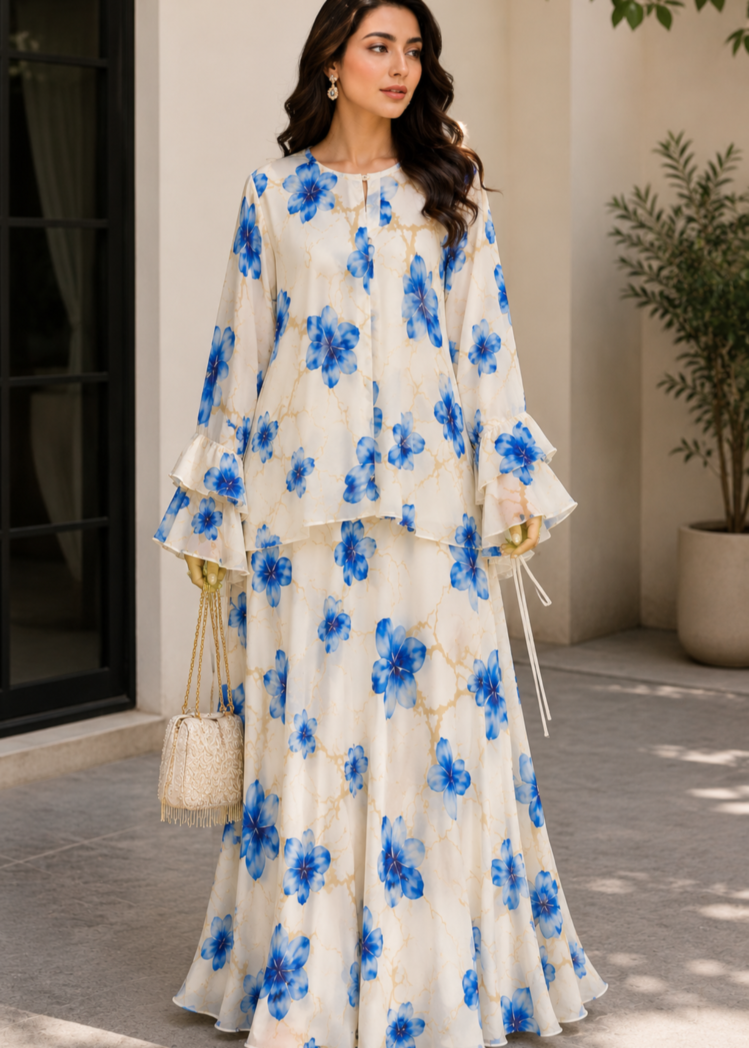 chiffon Skirt in Cream