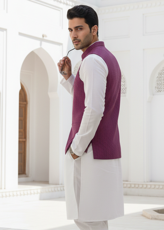 silk Waistcoat in Purple