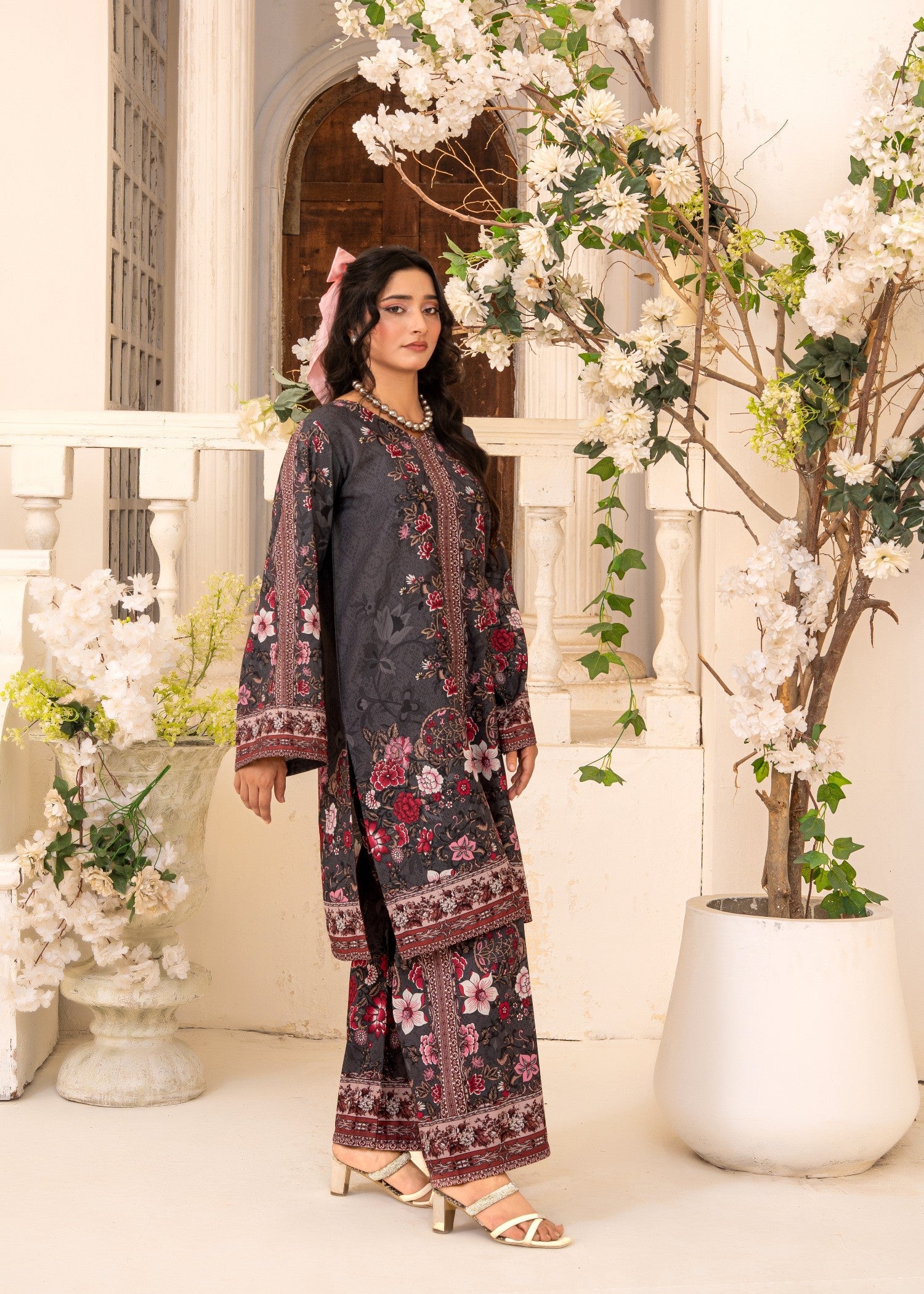 swiss lawn Co Ord Sets in Charcoal