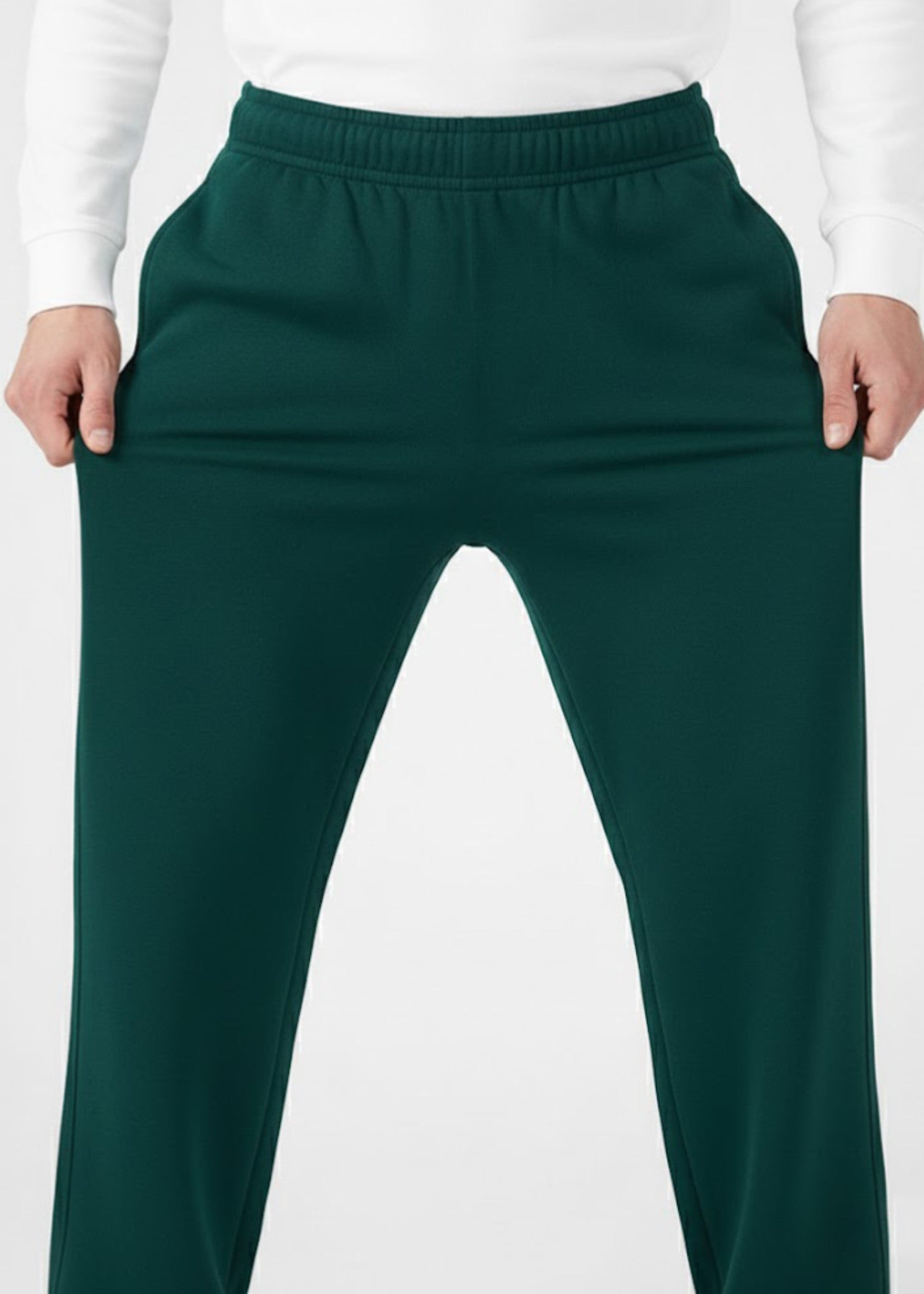 cotton Trousers in Pine green