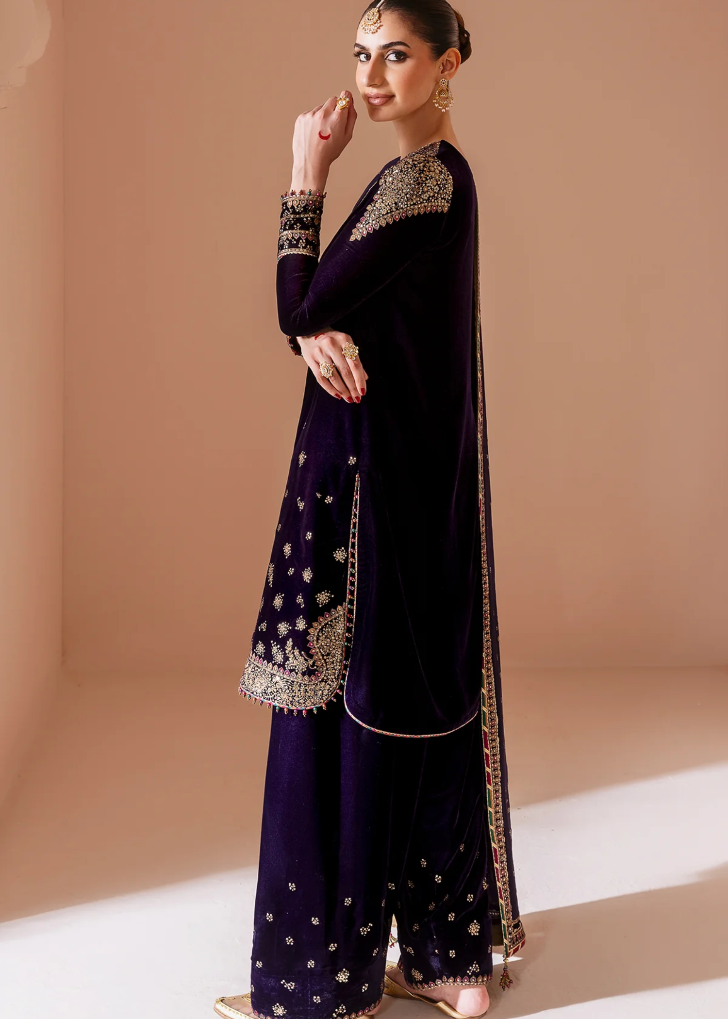 velvet Unstitched in Navy blue