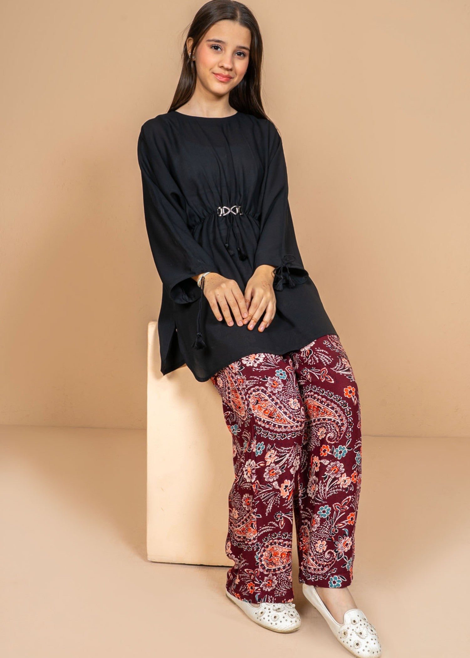 georgette Kurta Set in Black