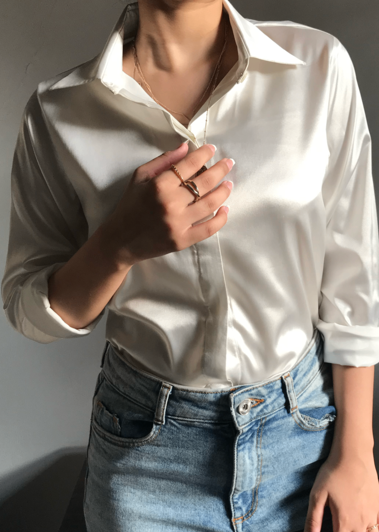 silk Formal Shirt in Ivory
