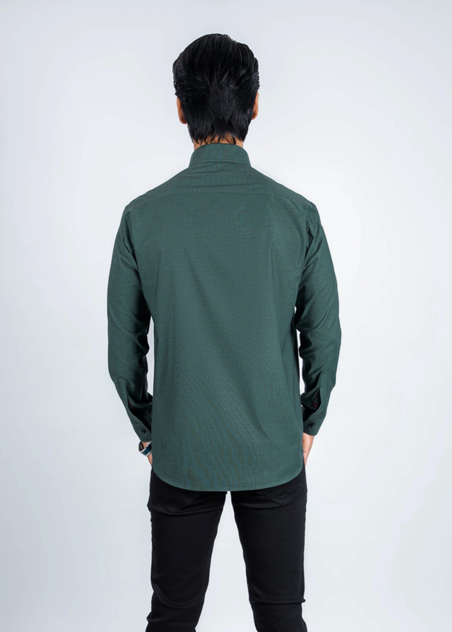 cotton Casual Shirt in Green by Kumash Textiles