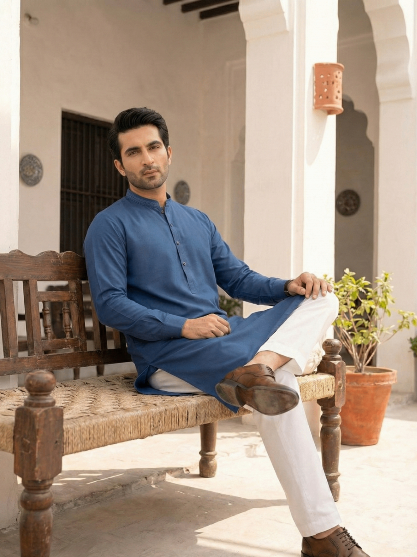 wash & wear Kurta in Blue