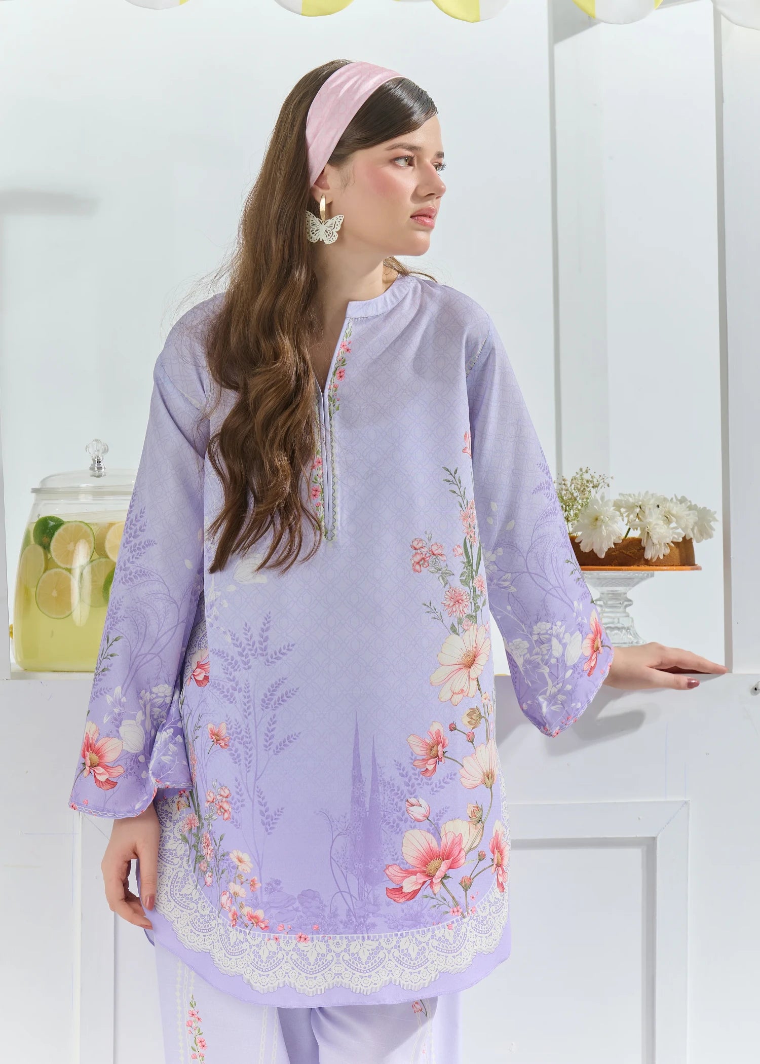 raw silk Co Ord Sets in Lavender