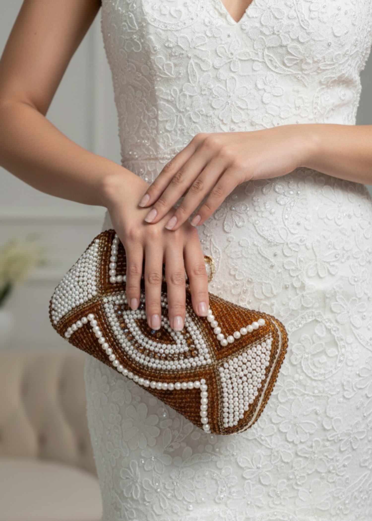Clutch in Champagne Color by - Trendy Women Clutch ORF5581