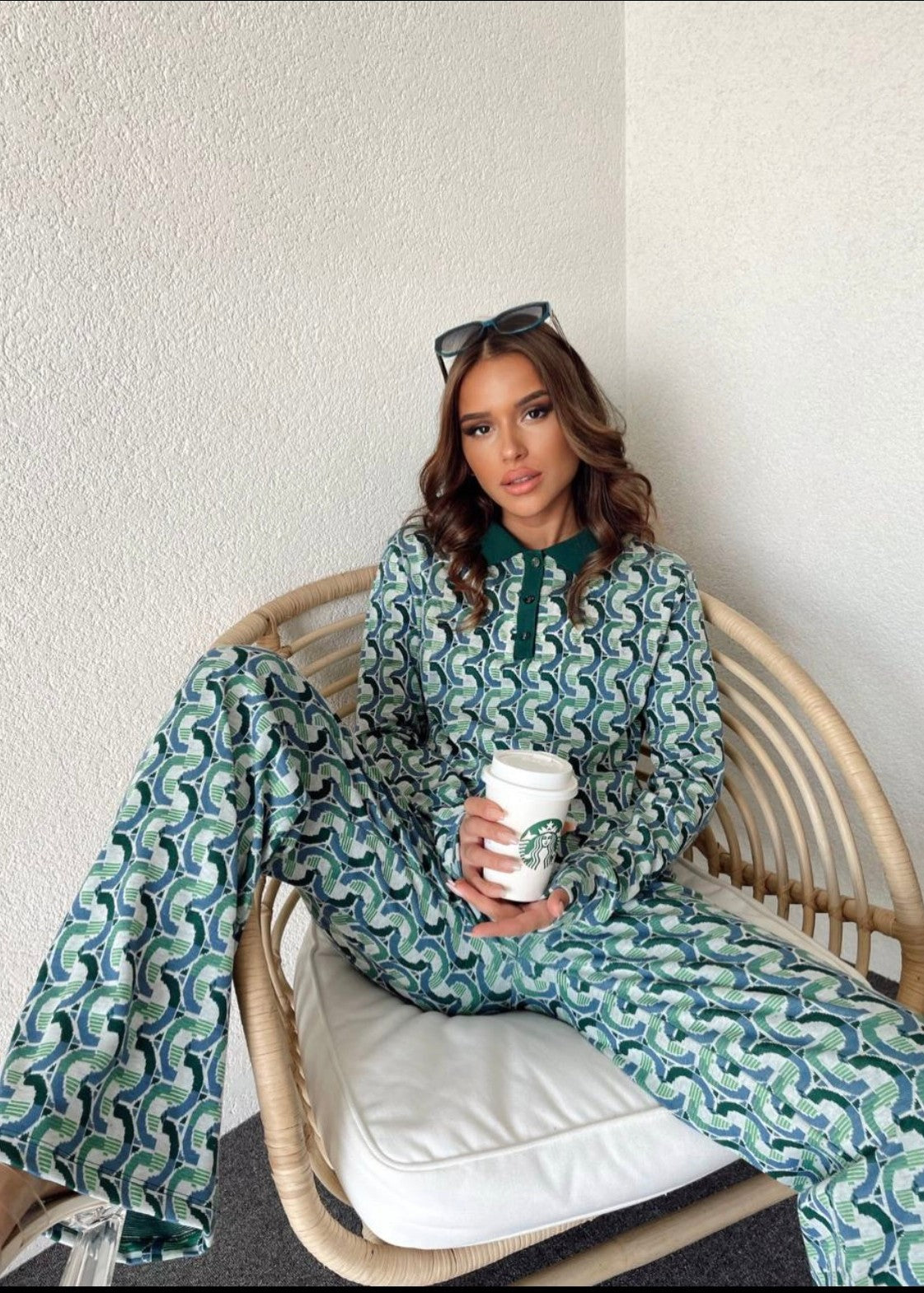 wool Co Ord Sets in Sea green