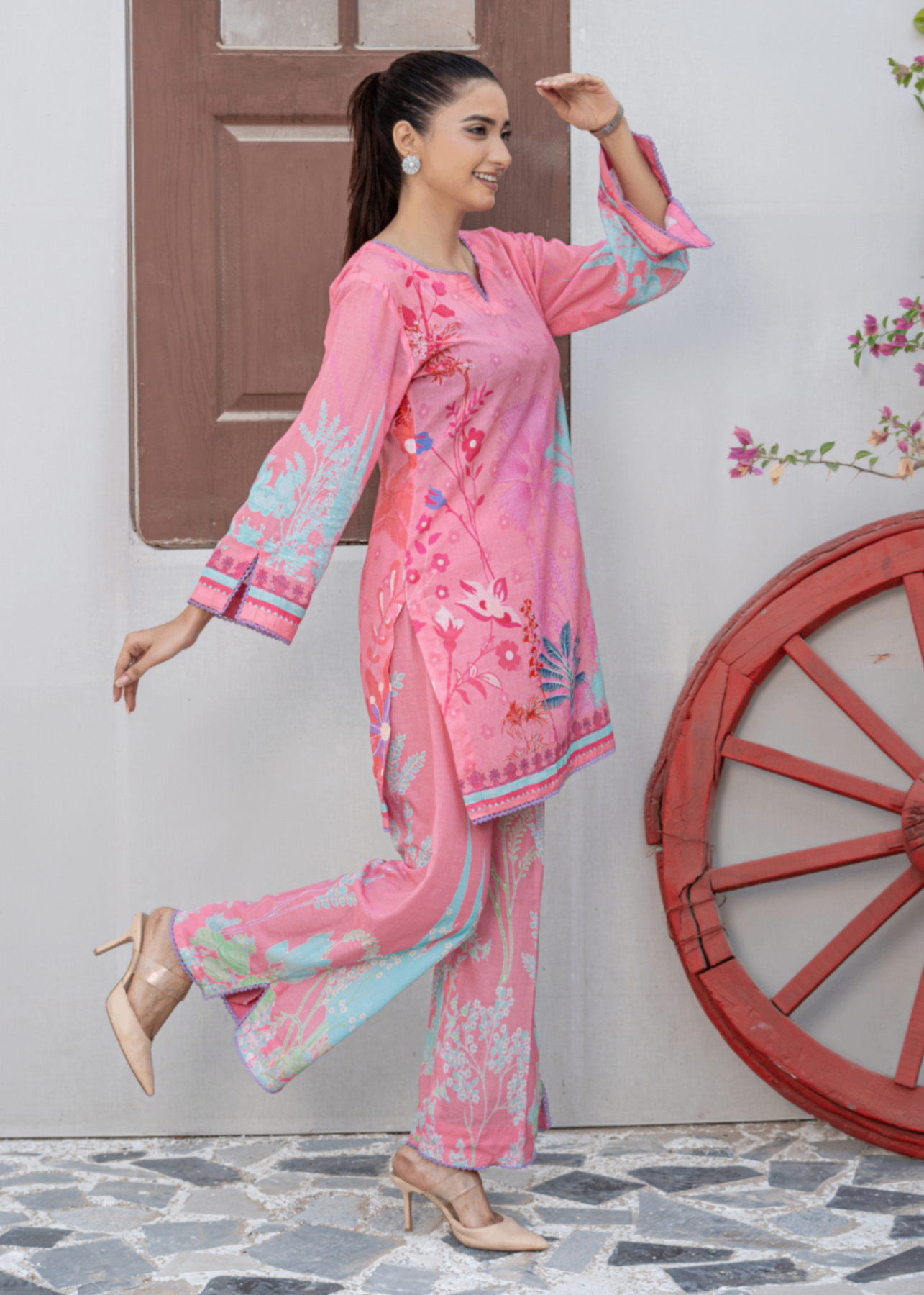 lawn Co Ord Sets in Pink