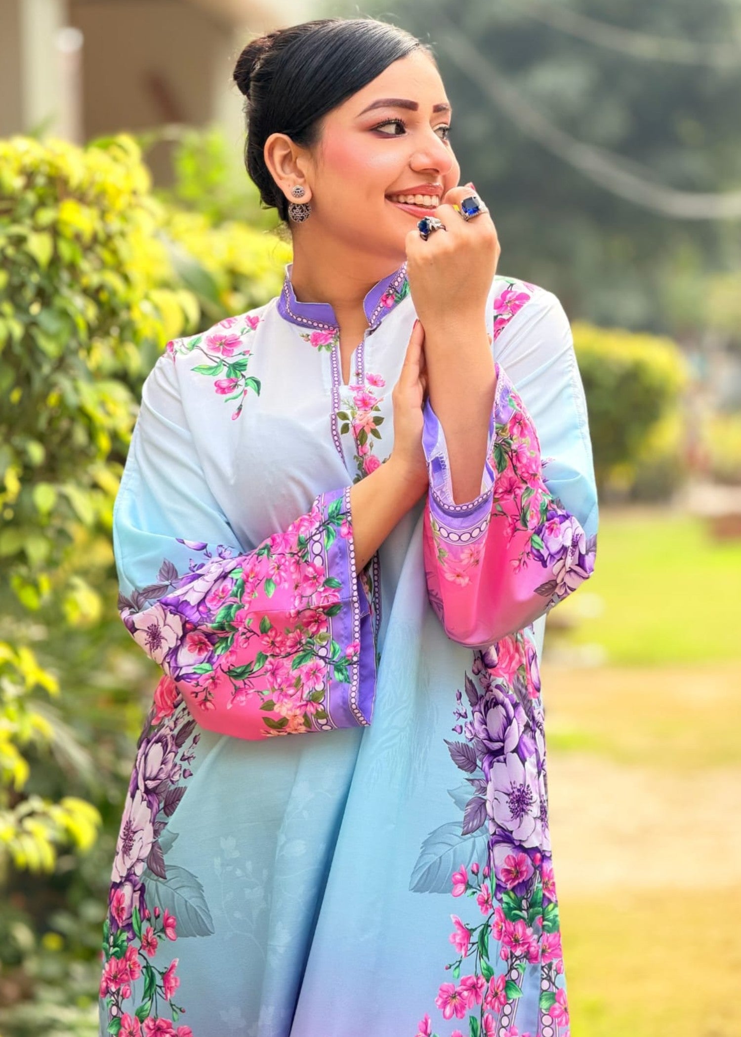 grip Kaftan in Sky blue