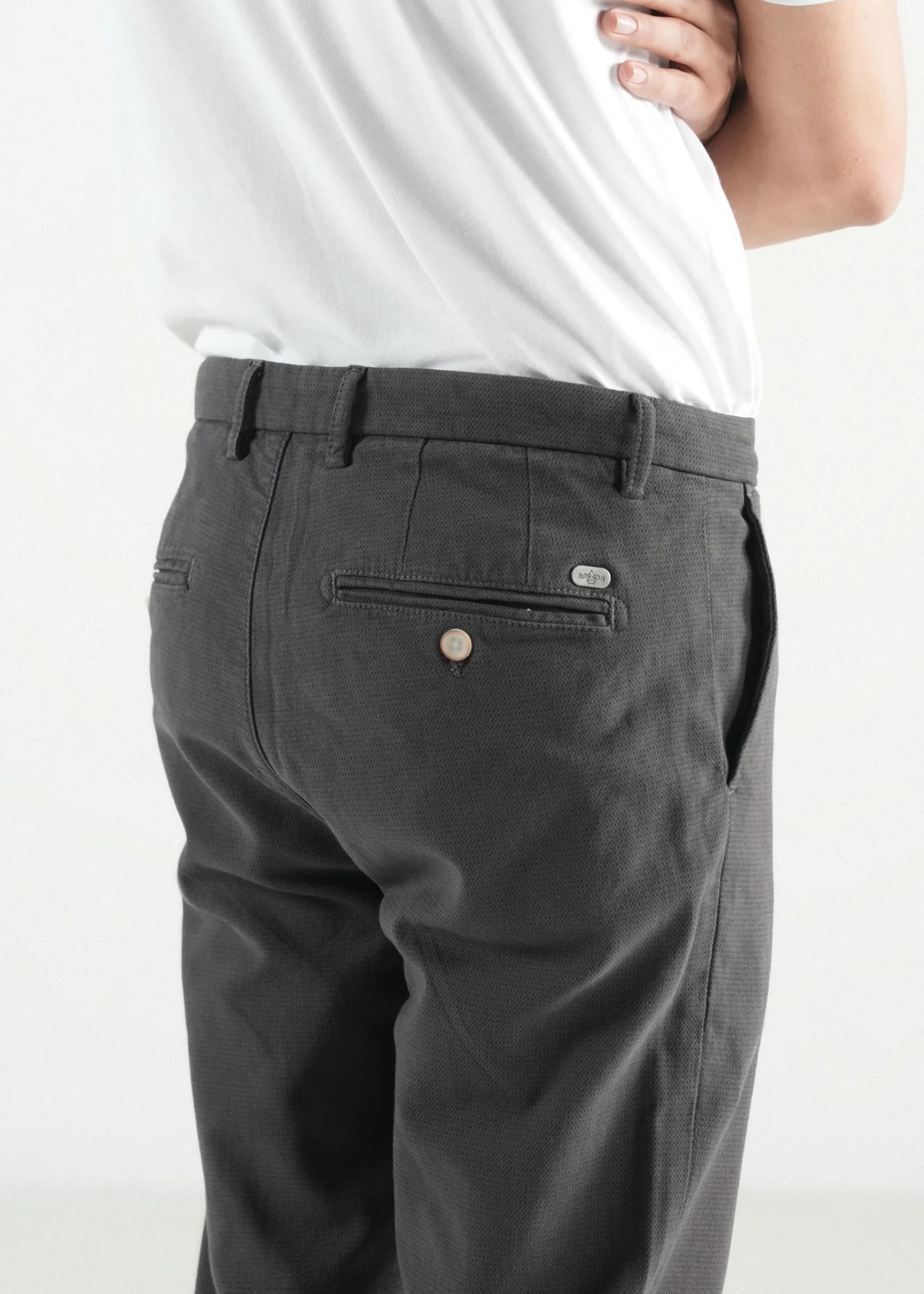 twill cotton Pants in Charcoal