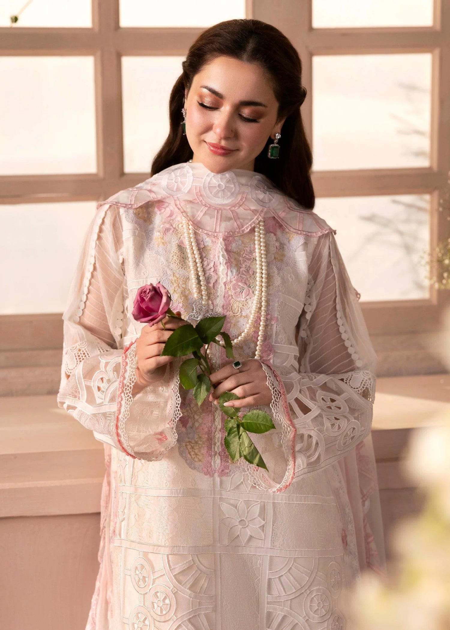 voile Kurta Set in White