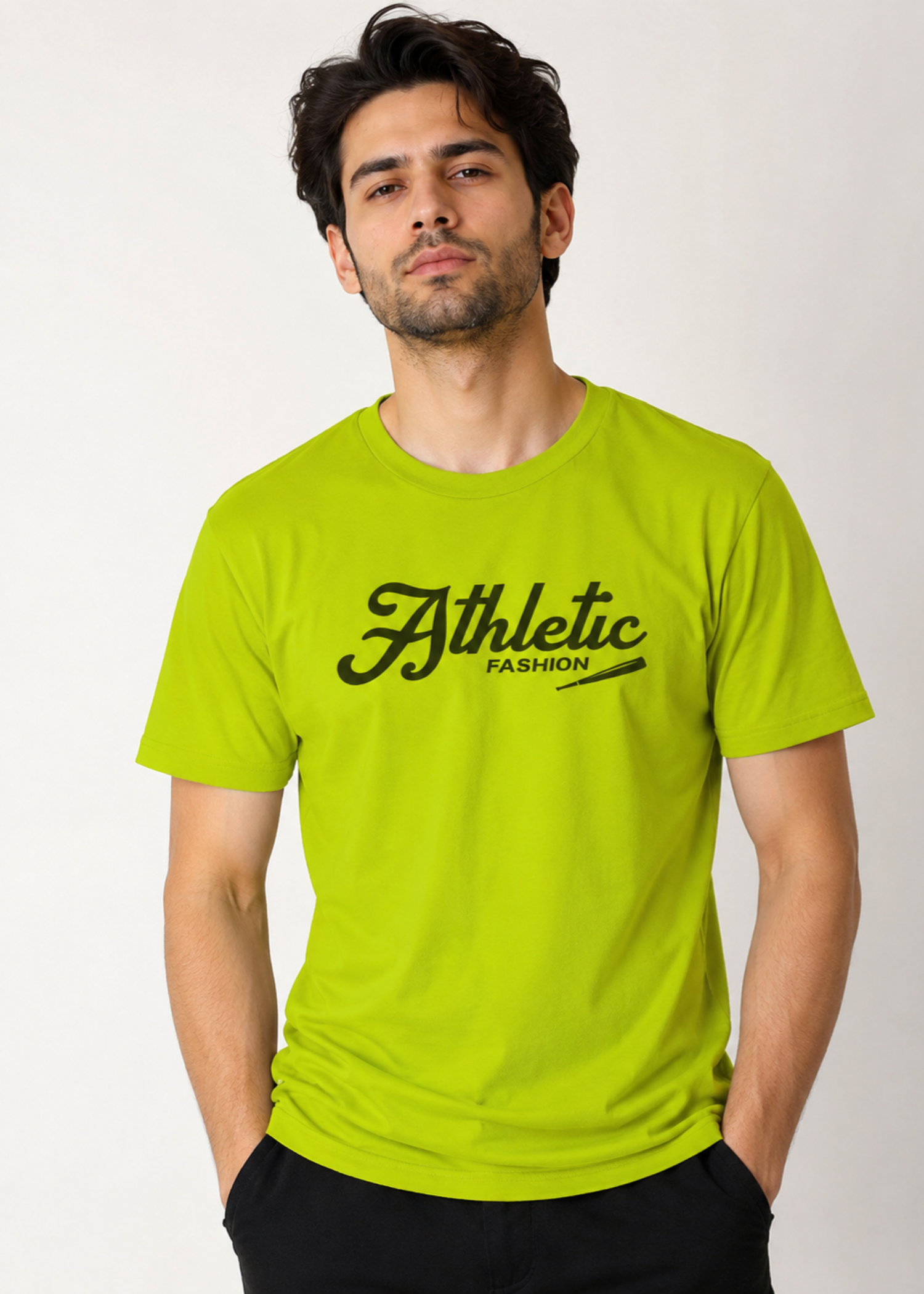 cotton T Shirt in Yellow green