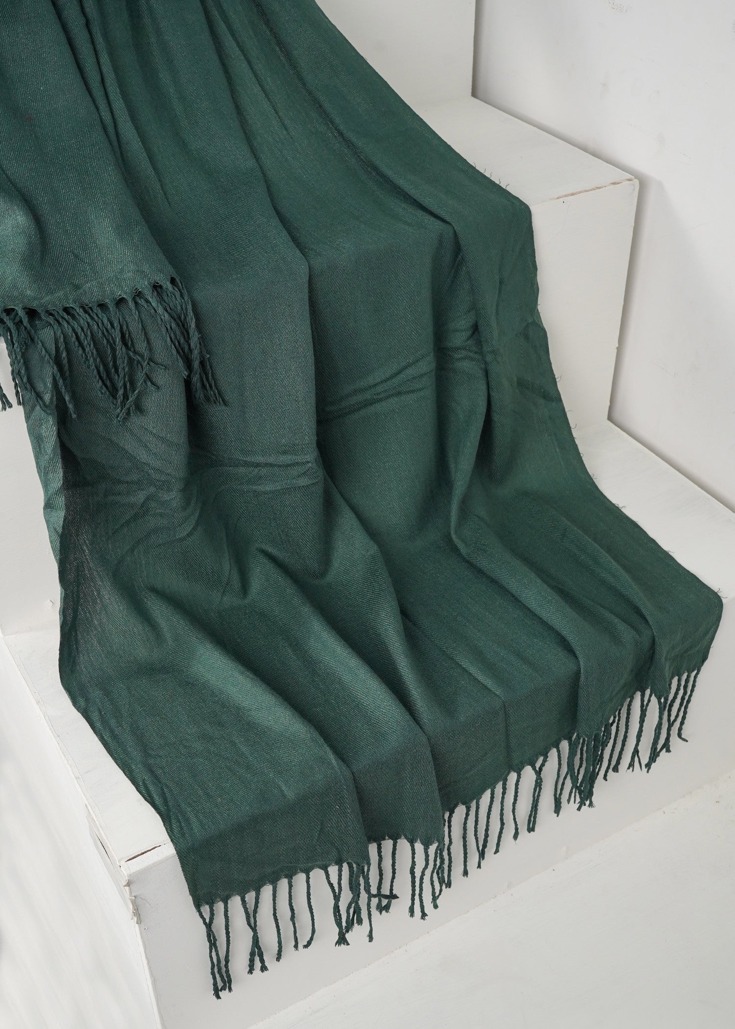 cashmere wool Hijab in Forest green