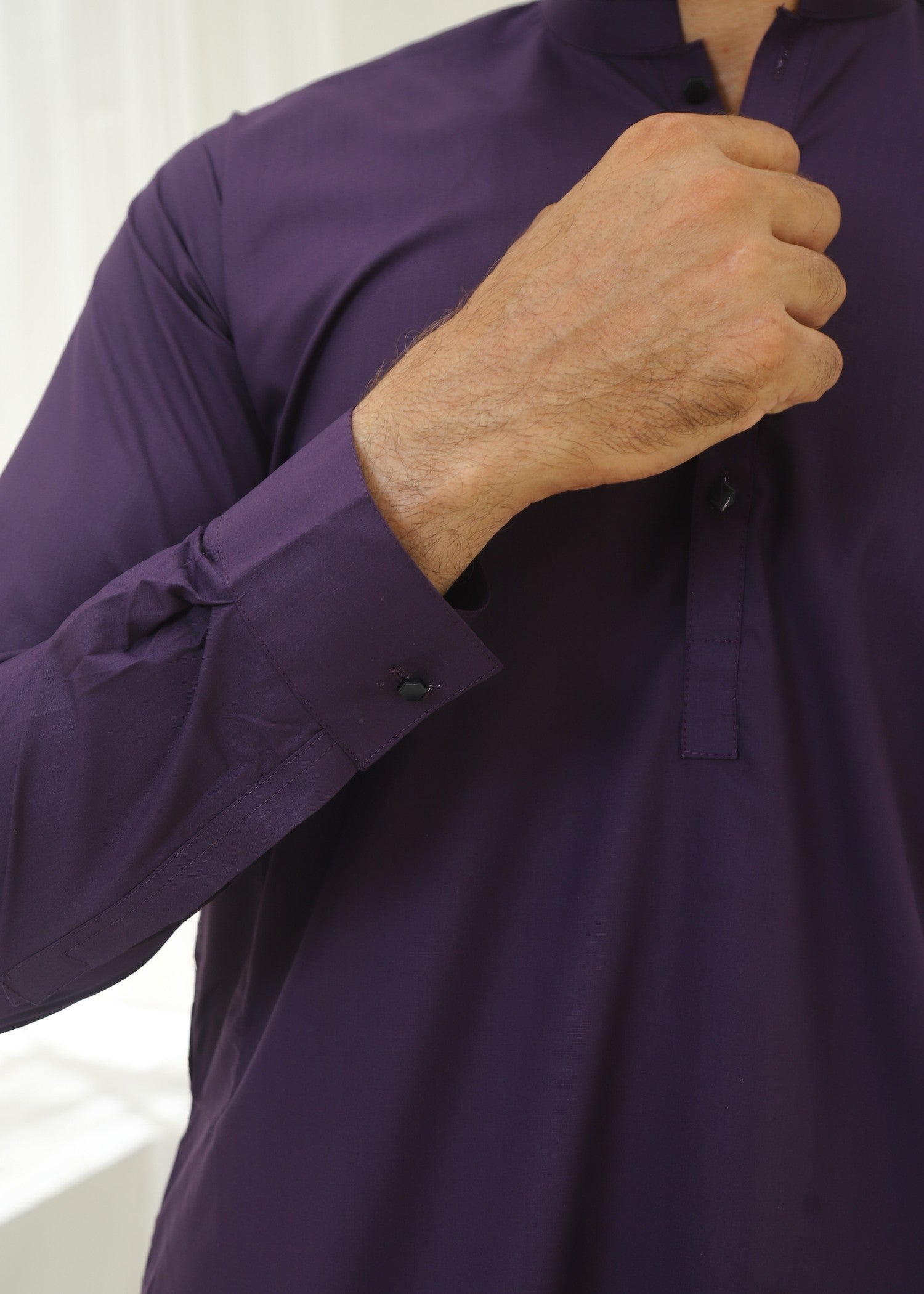wash & wear Kurta Set in Plum purple