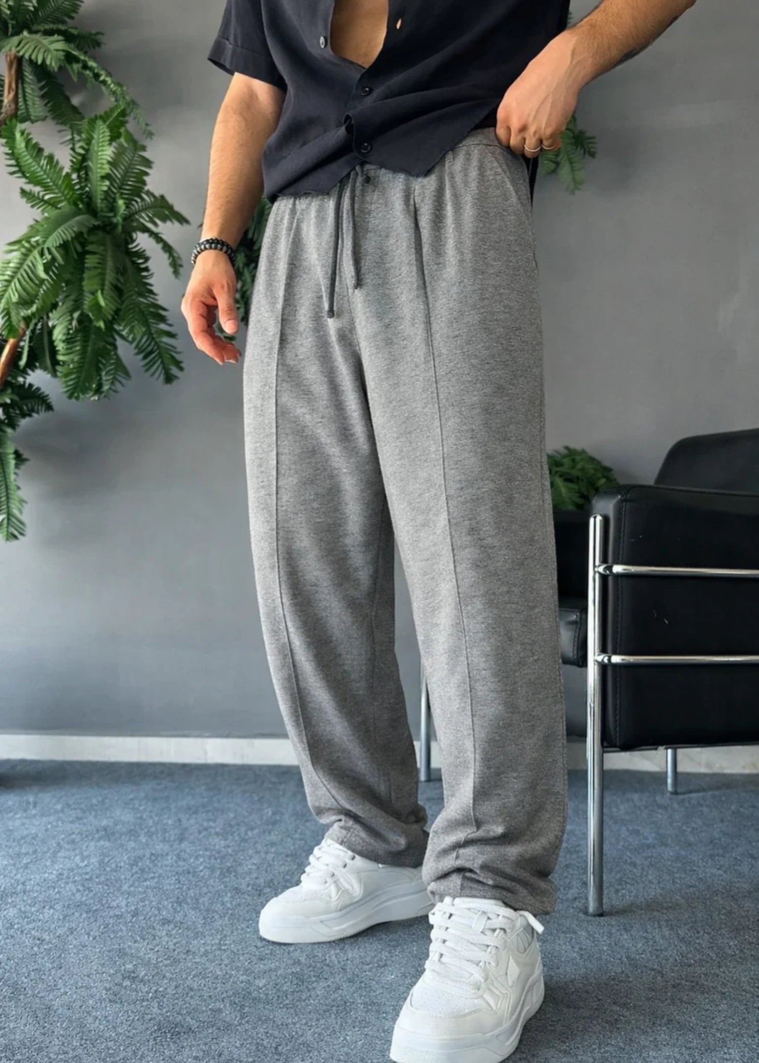 terry Trousers in Ash grey by Ecowears.Pk