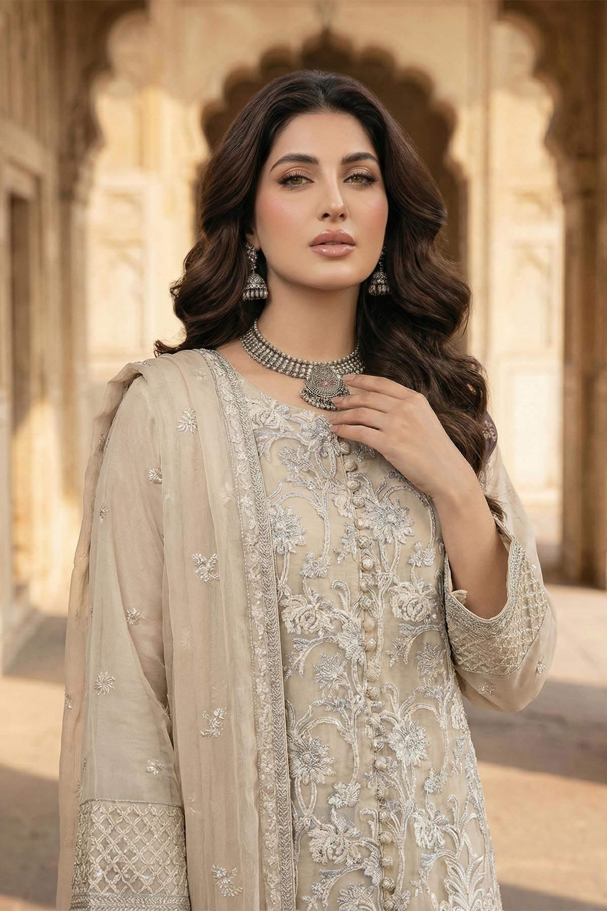 silk cotton net Kurta Set in Lemon