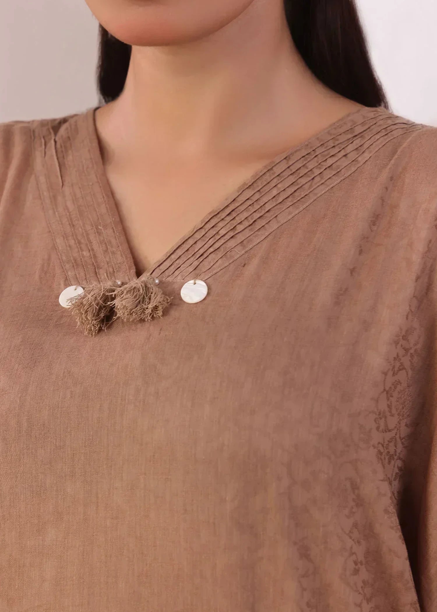 polyester georgette Co Ord Sets in Camel brown