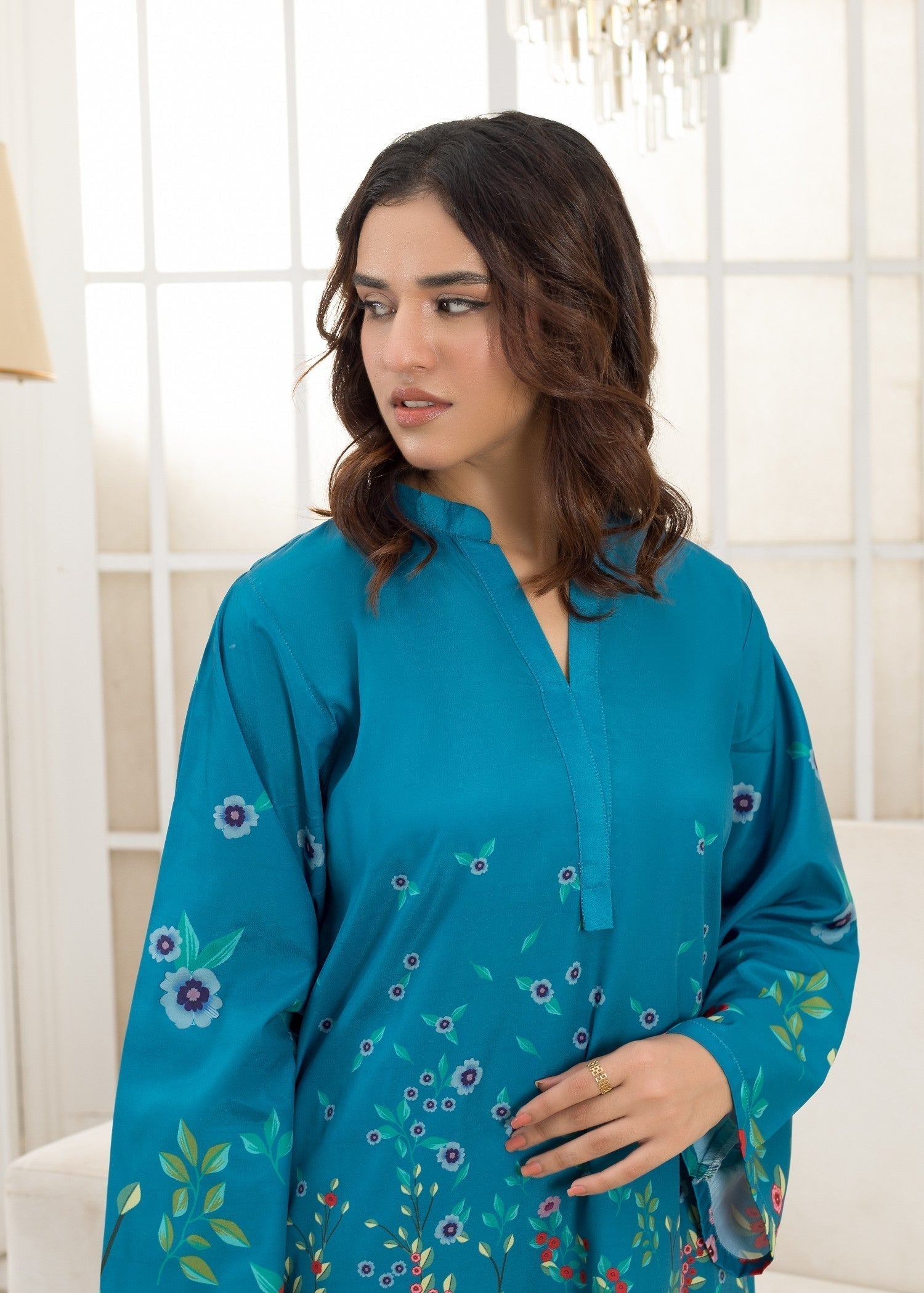 polyester crepe Co Ord Sets in Azure