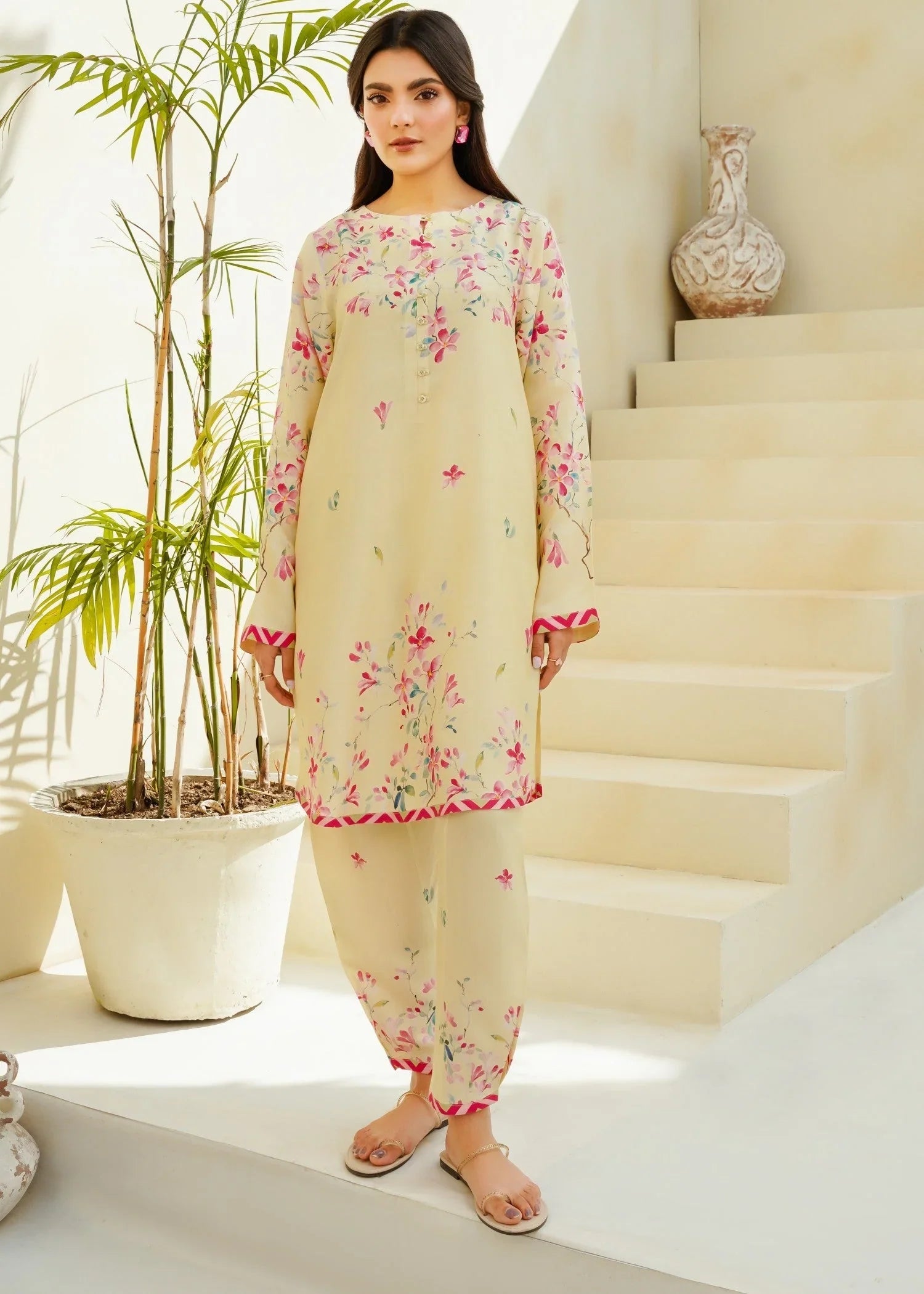 cotton silk Co Ord Sets in Lemon