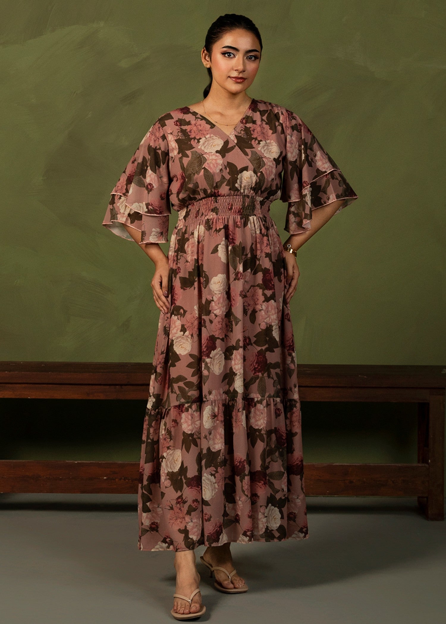 georgette chiffon Dress in Pink