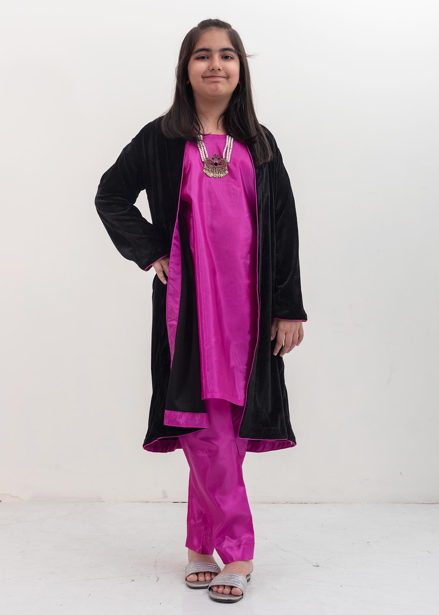 kattan silk Gown in Pink