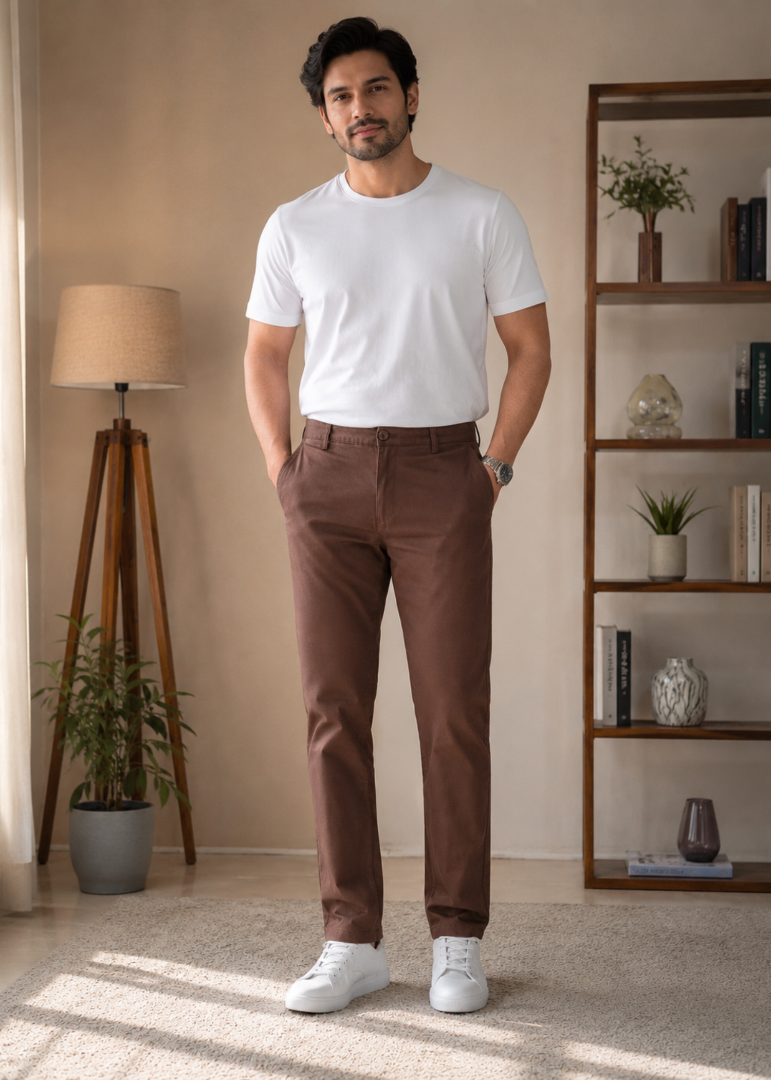 cotton Pants in Coffee brown by Sanifits