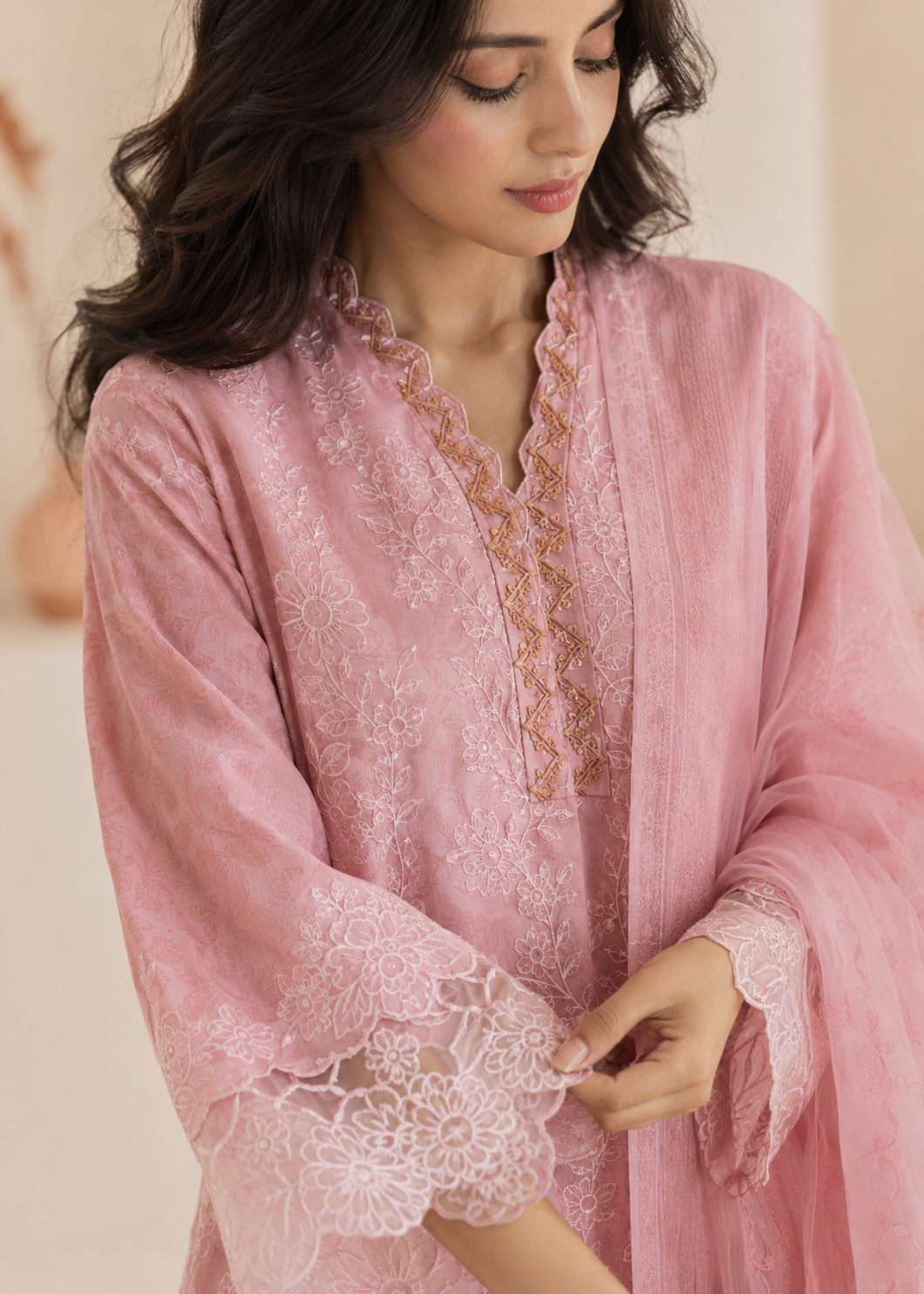cotton Kurta Set in Baby pink, blush pink, pink