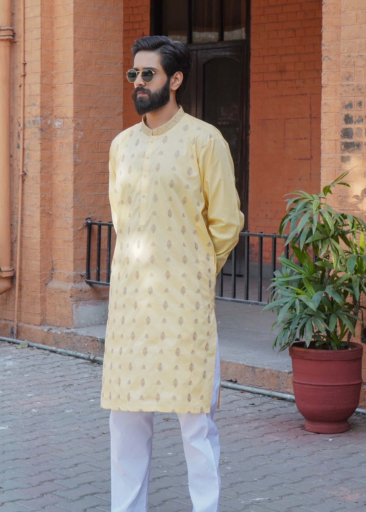 cotton viscose Unstitched in Butter