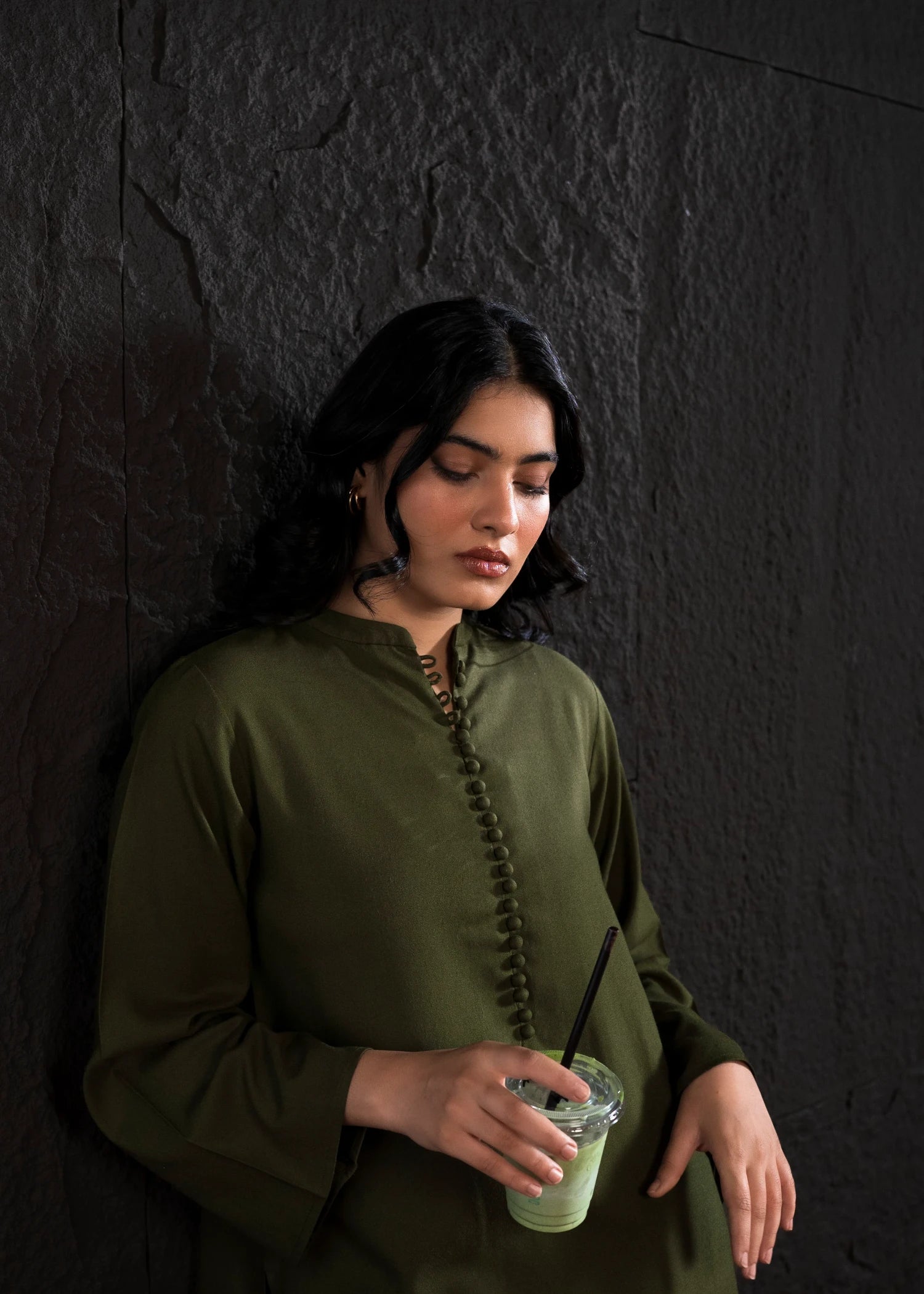 marina Kurta Set in Olive green