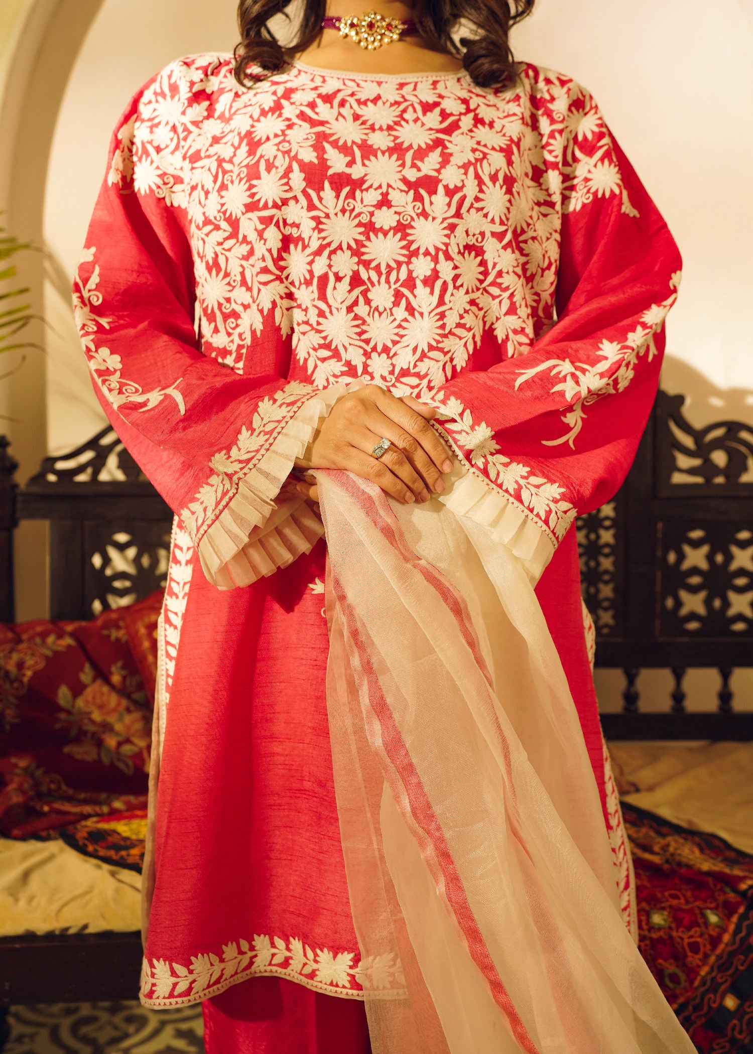 cotton Kurta Set in Pink
