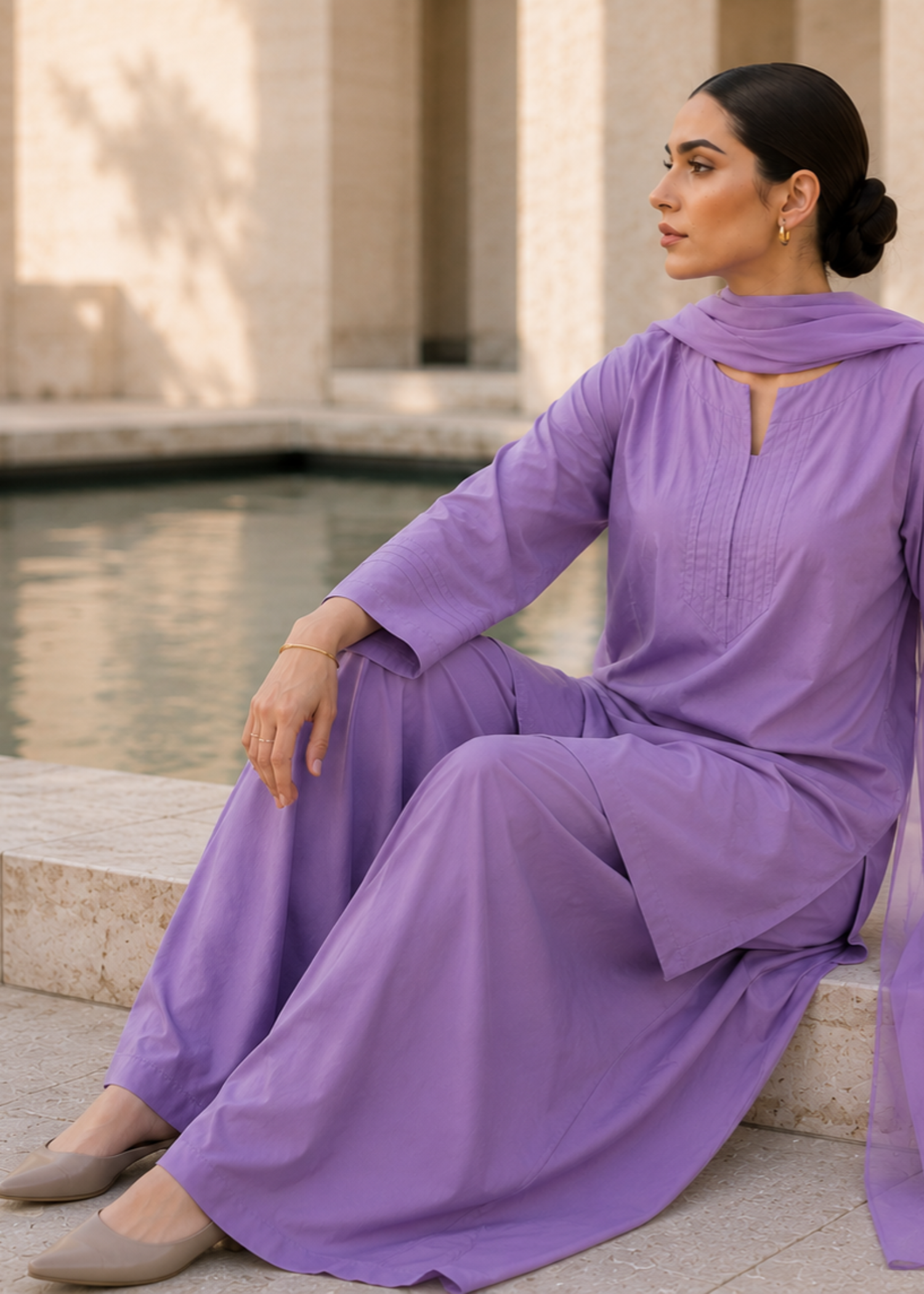 pure cotton Kurta Set in Mauve