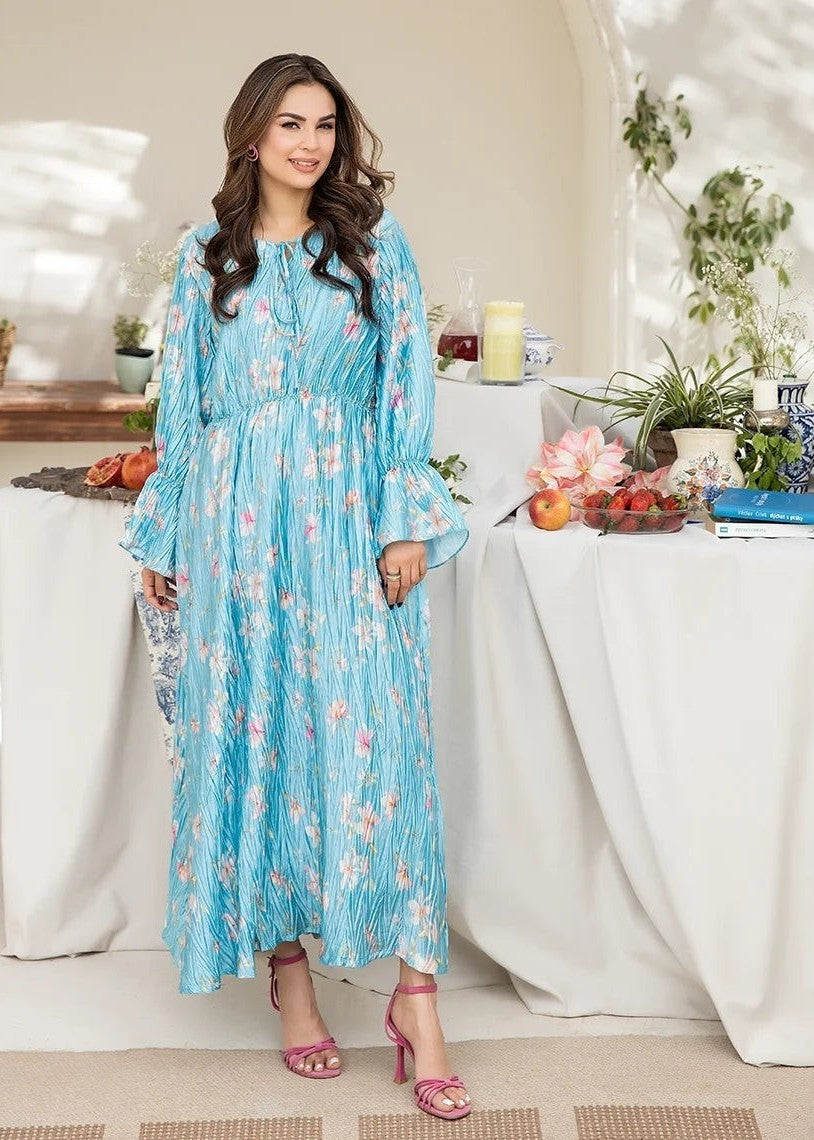 silk Dress in Blue