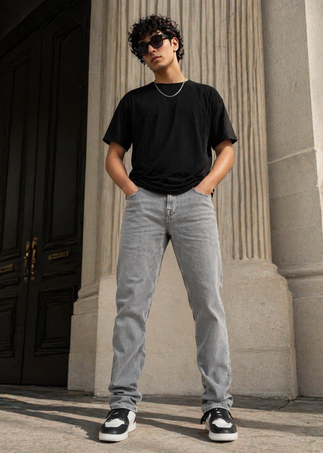 stretch denim Jeans in Light grey