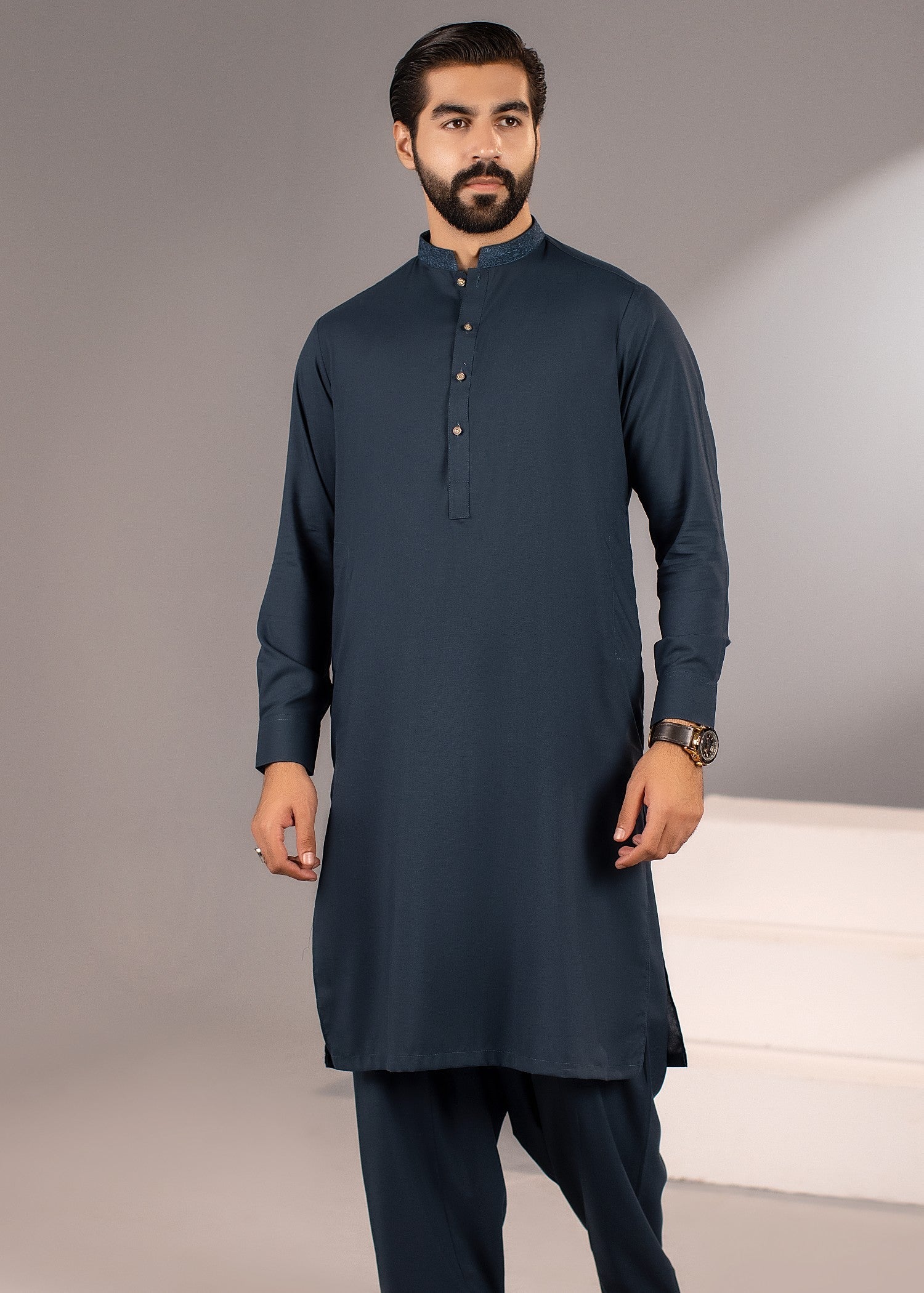 wash & wear Shalwar Kameez in Yale blue