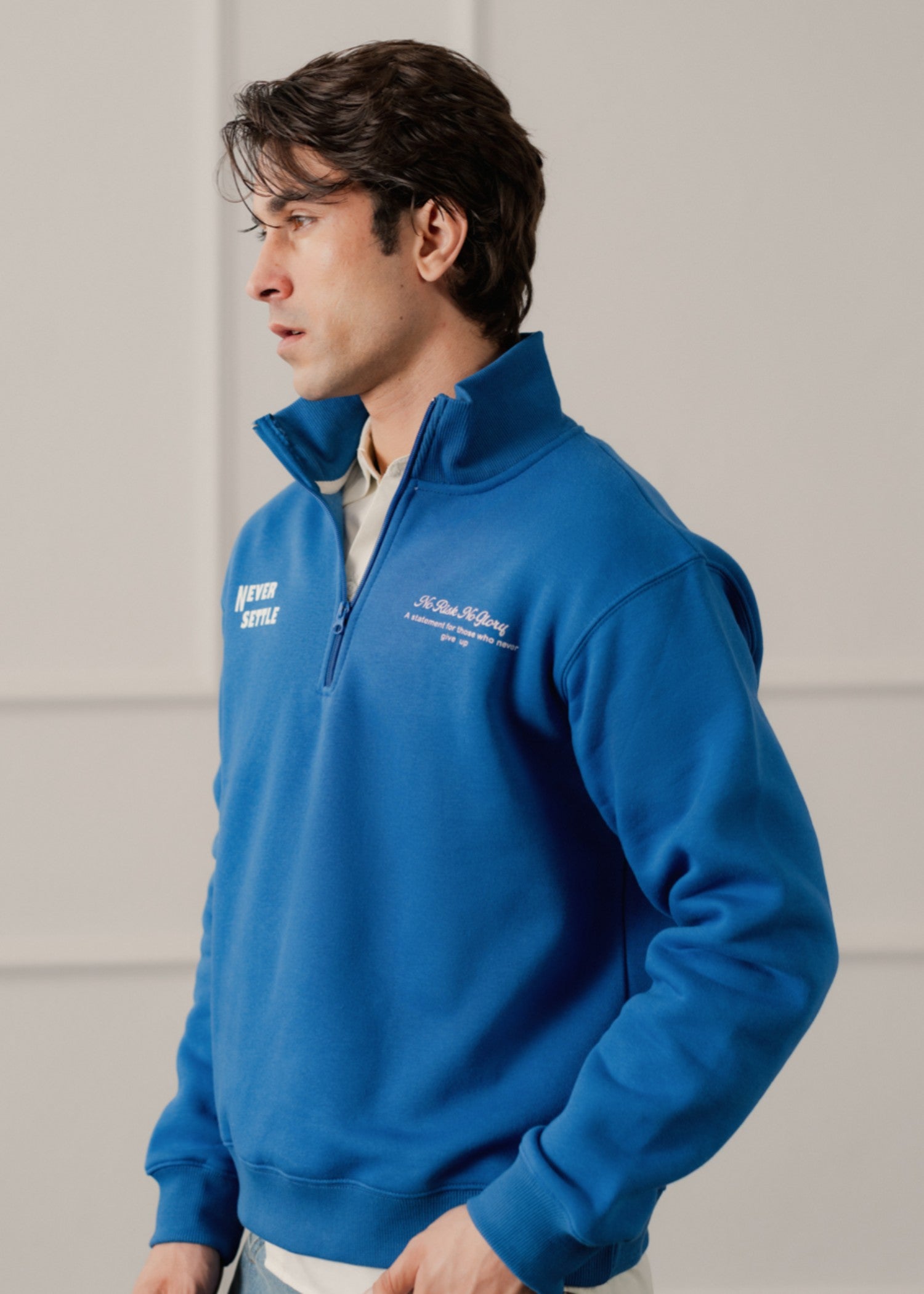 fleece Sweatshirt in Royal blue