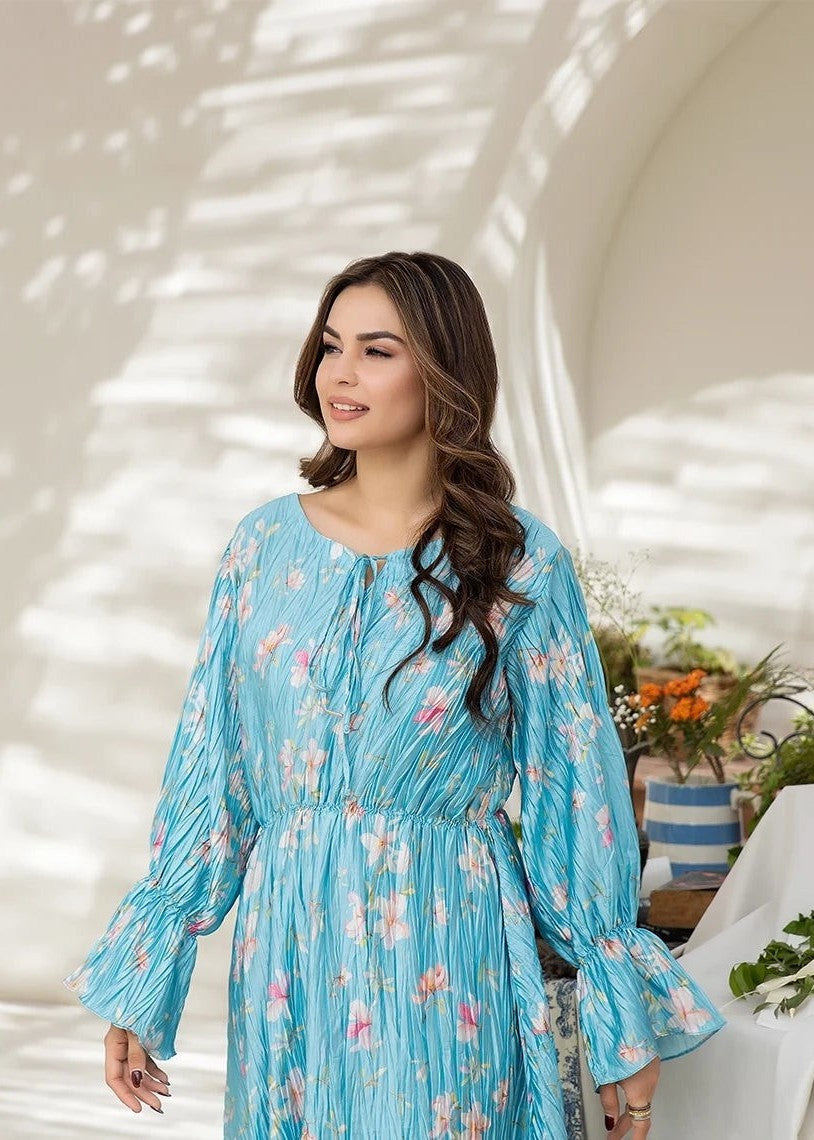 silk Dress in Blue