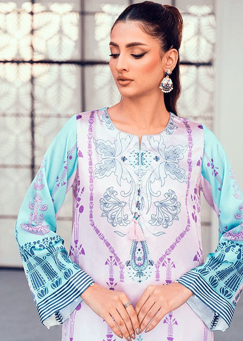 silk Kurti in Lilac