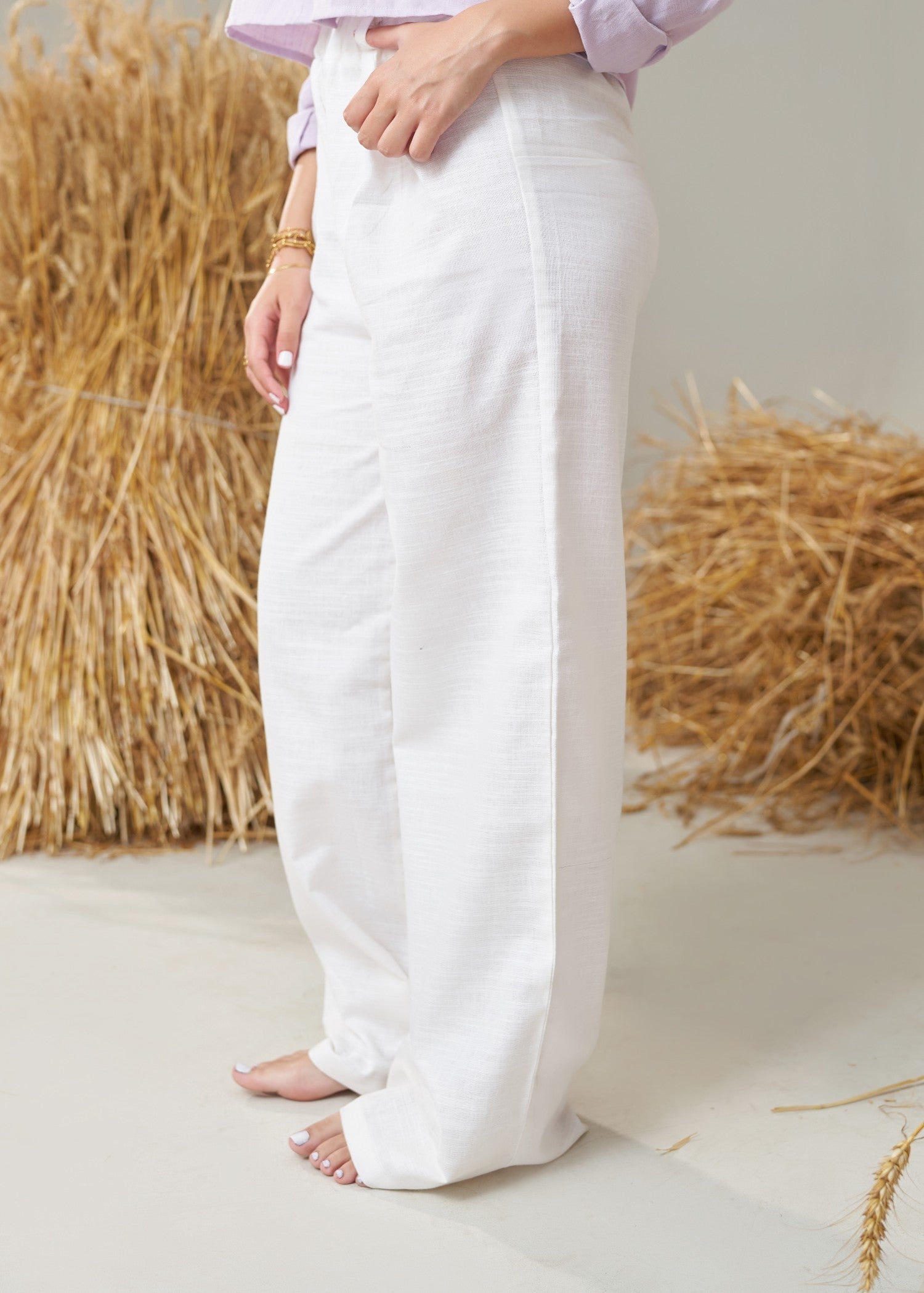 linen Pants in White