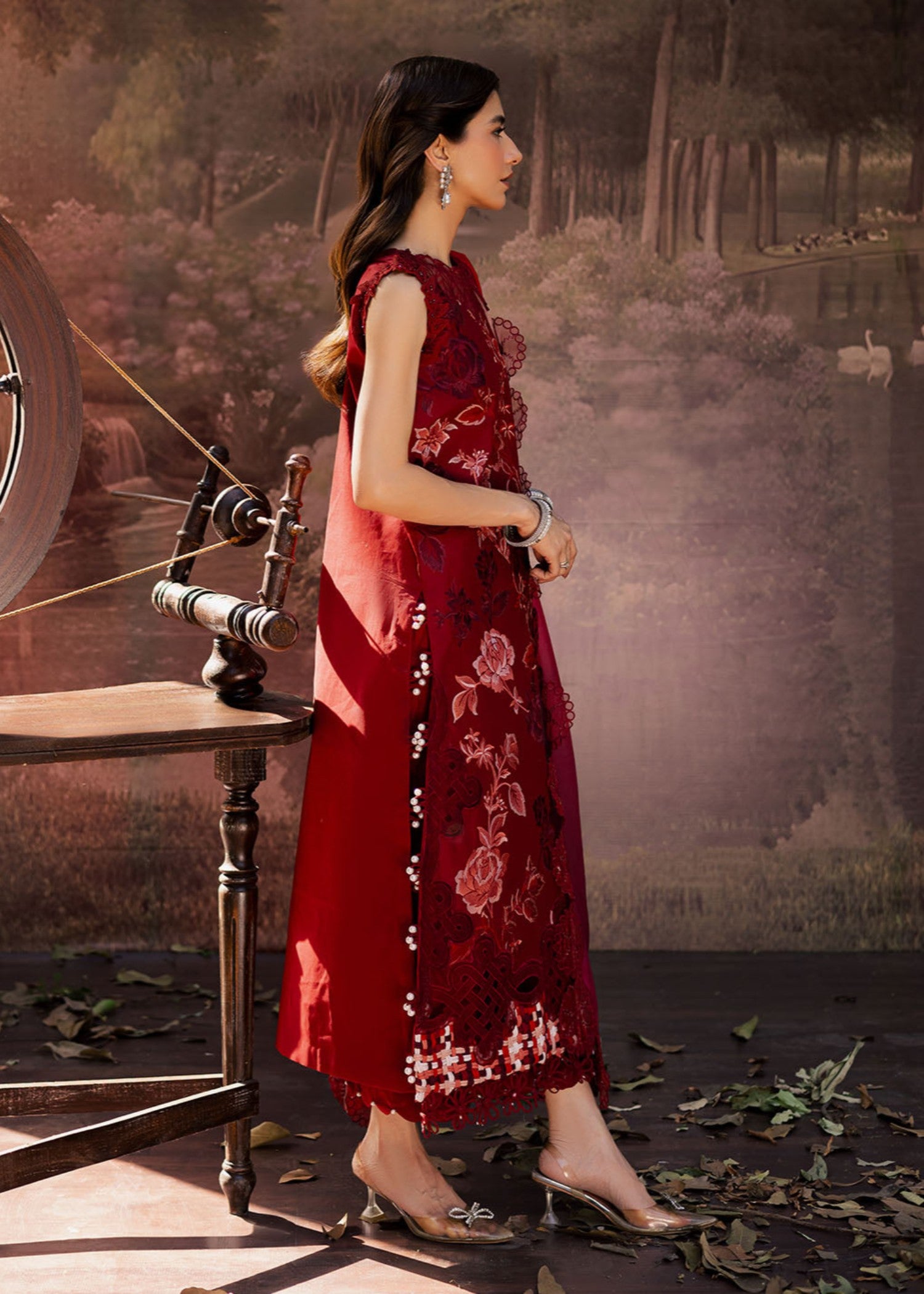 lawn Unstitched in Venetian red