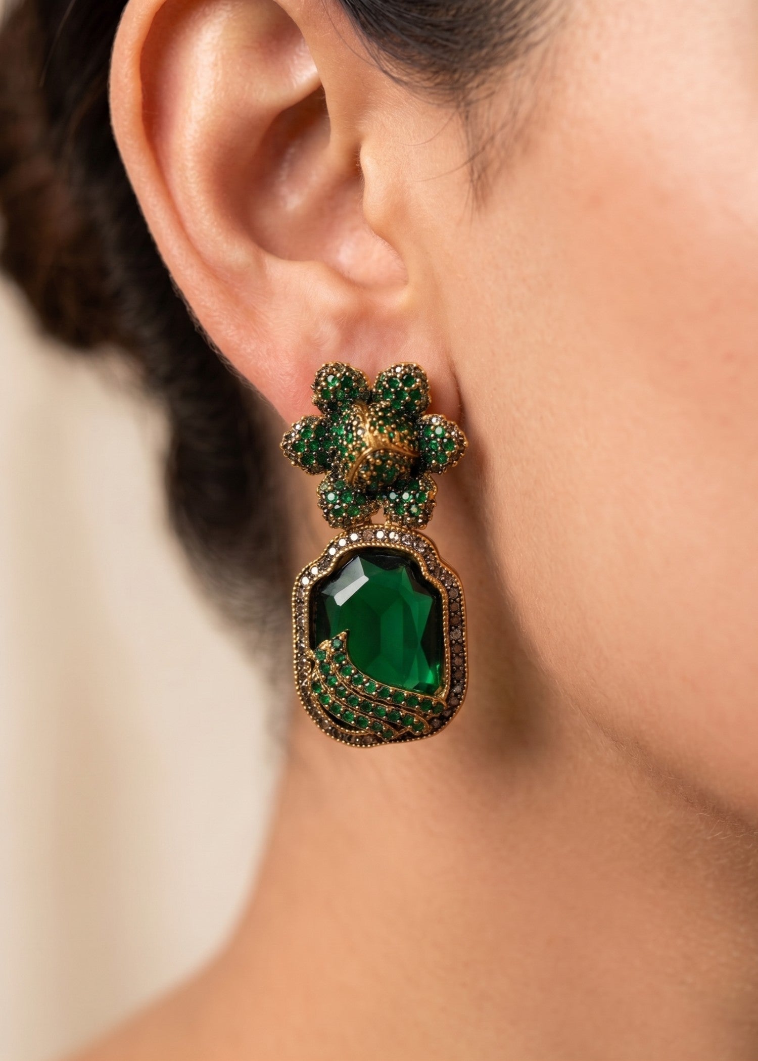Earrings in Green Color by - Trendy Women Earrings WHF8356