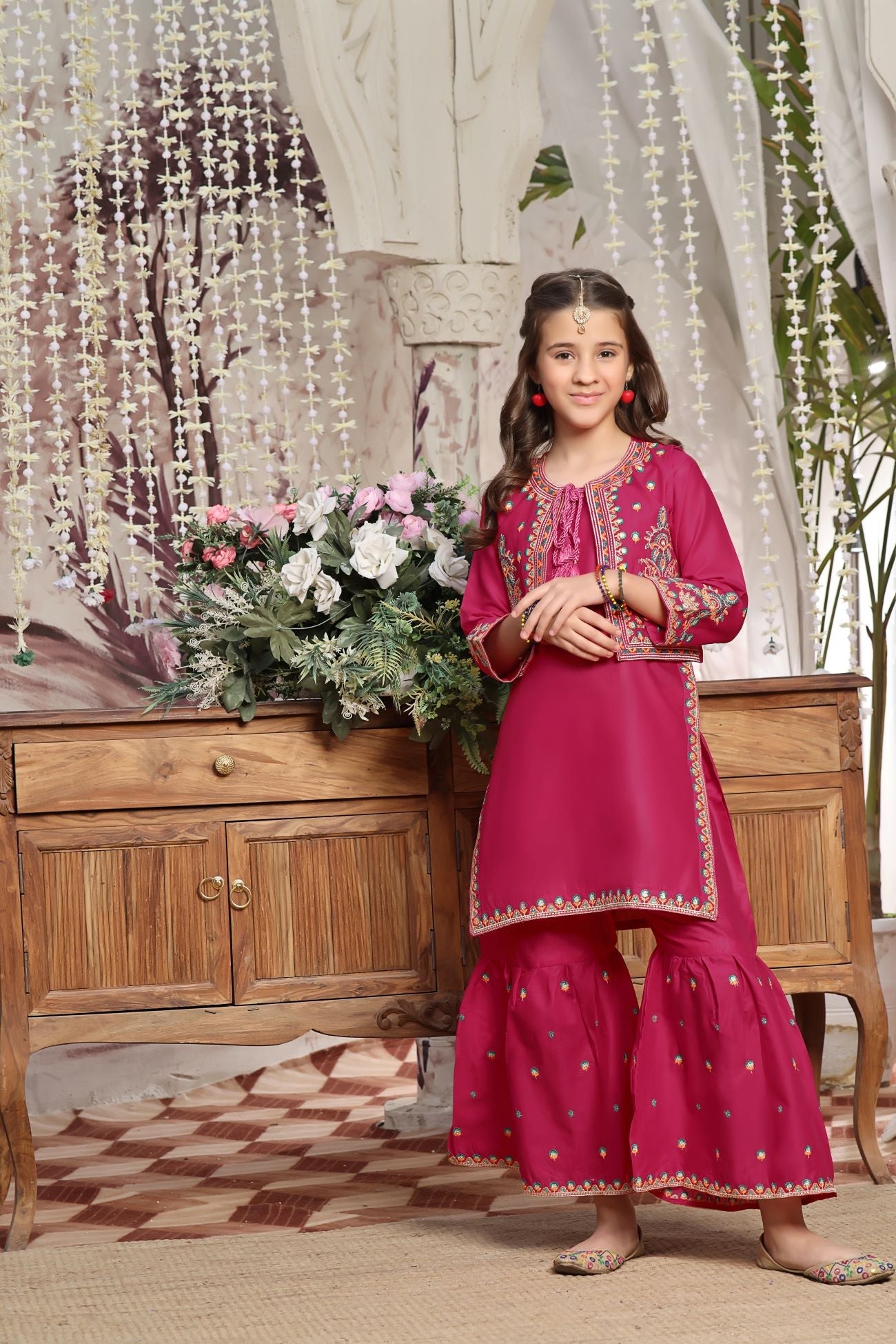 cotton Gharara in Pink
